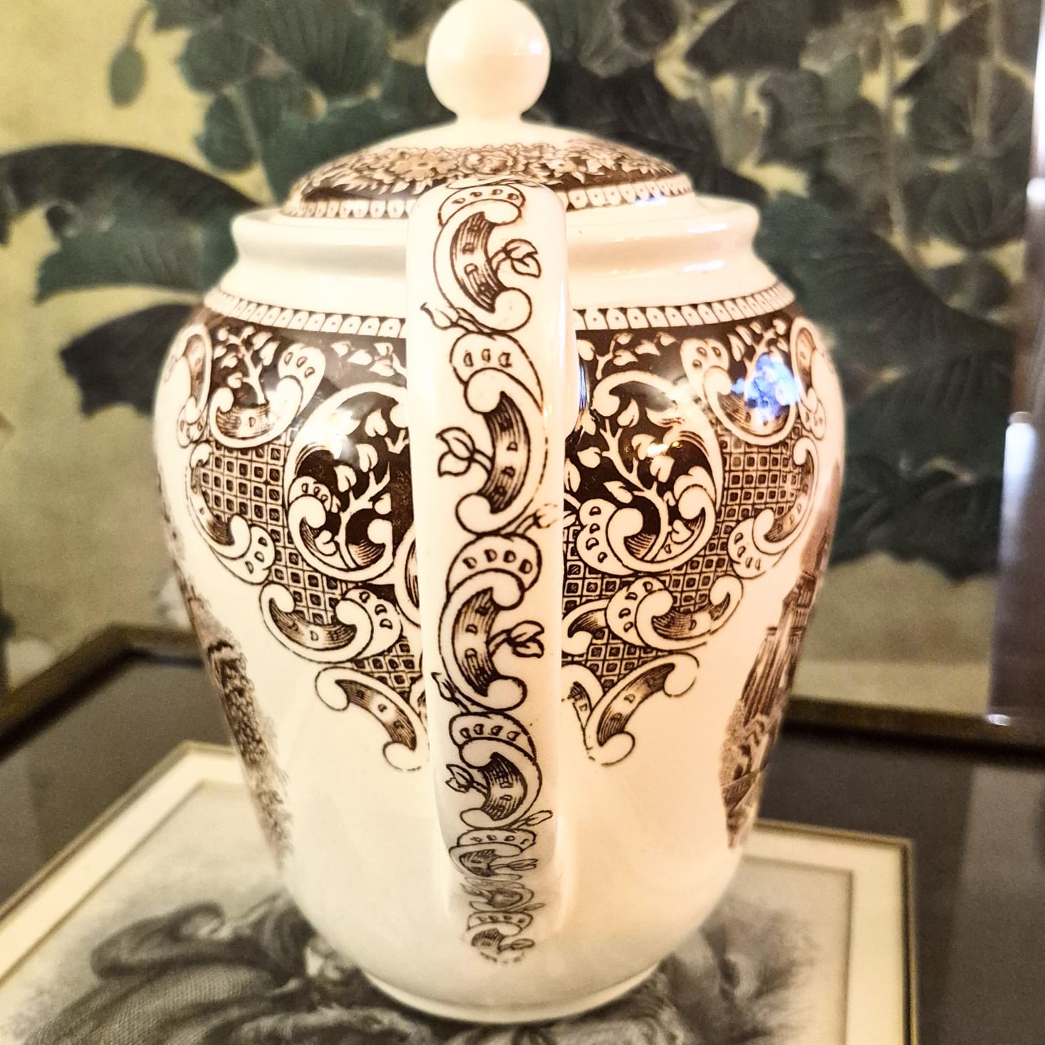 Conjunto para servir chá e café em faiança holandesa centenária (final do séc XIX, início do séc XX) Petrus Regout &amp; Co Maastricht (atual Royal Sphinx), modelo Castillo. Muito raro e impecável.