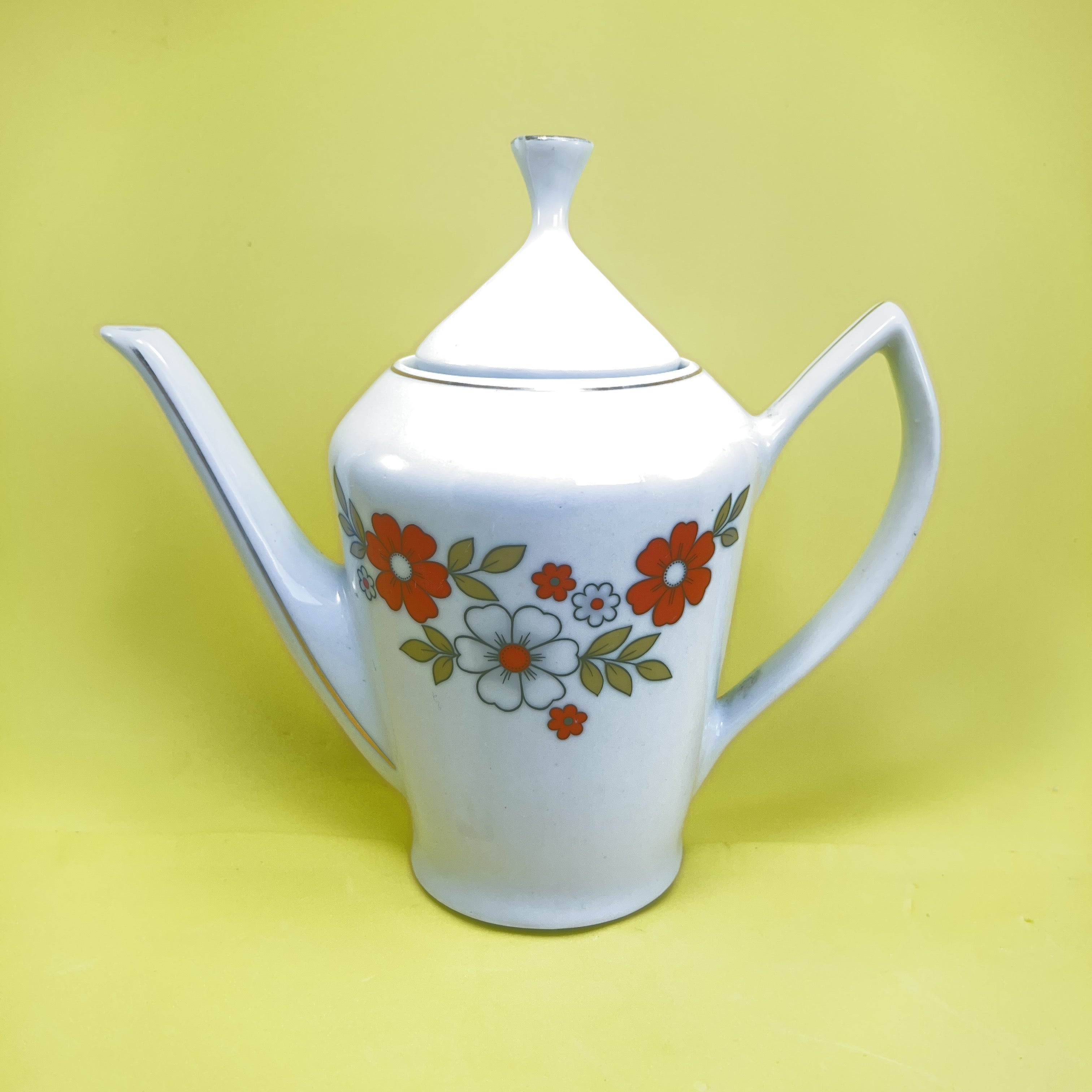 Porcelanas Pozzani Jogo de chá com estampa floral 