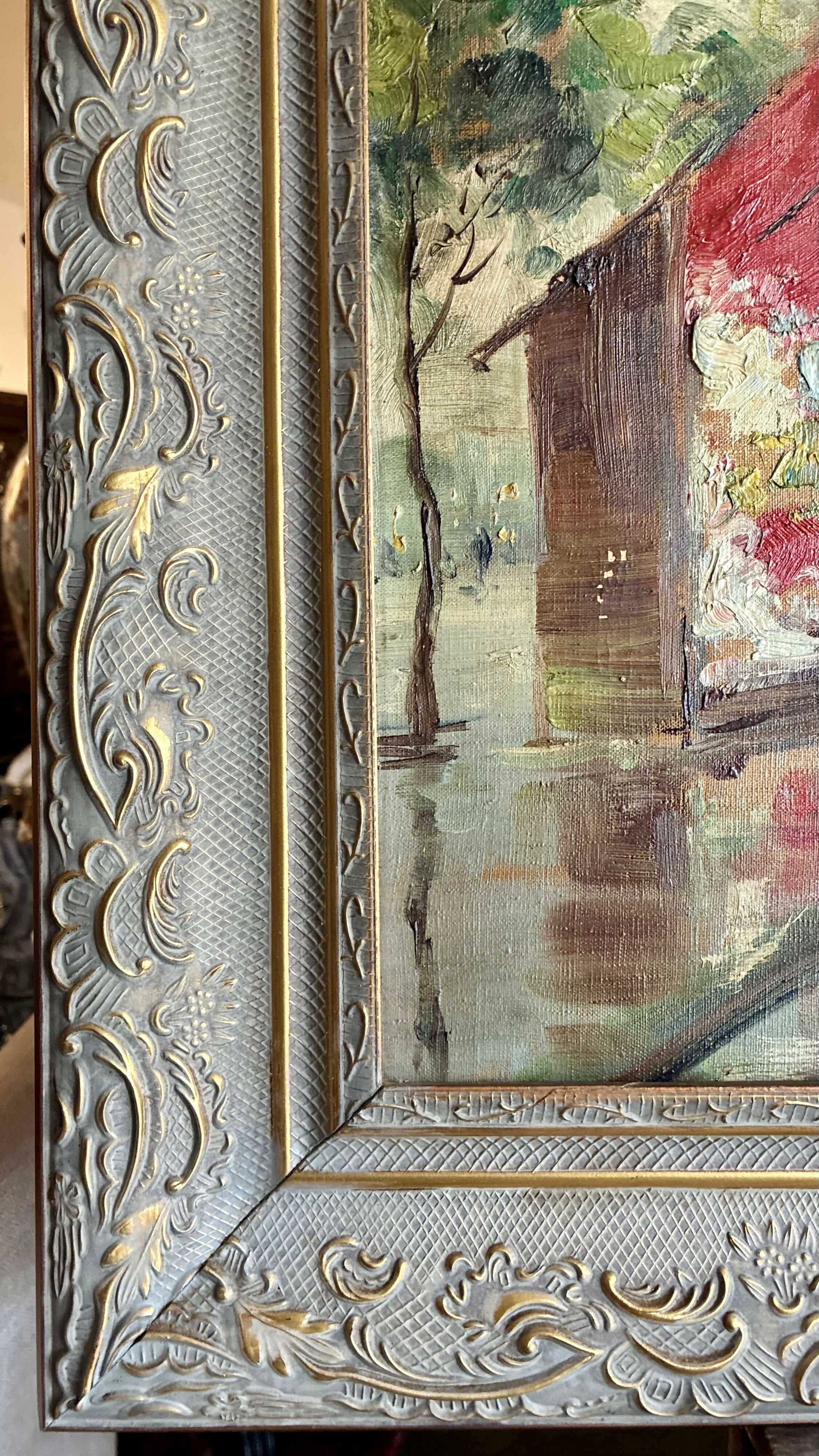 Quadro Óleo Sobre Tela Torre Eiffel Paris