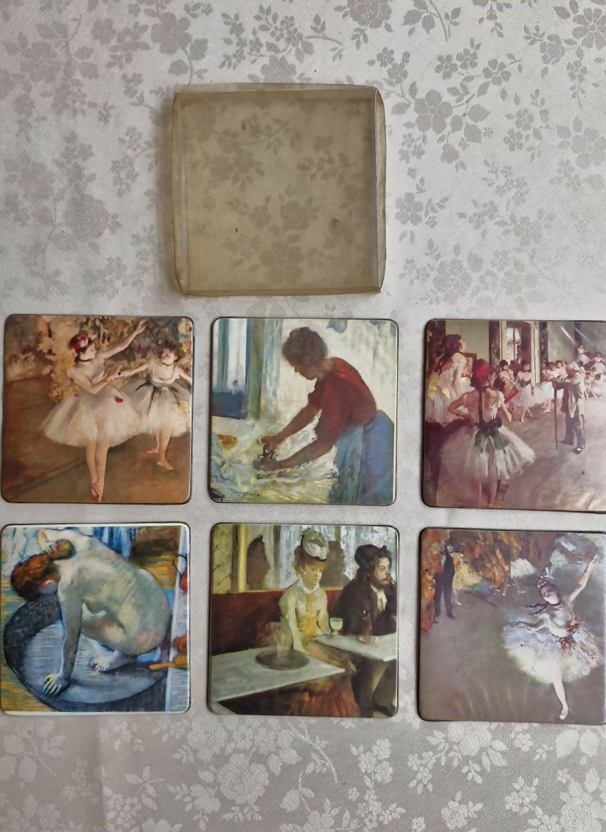 Belo conjunto de porta-copos - Pinturas francesas de Edgar Degas