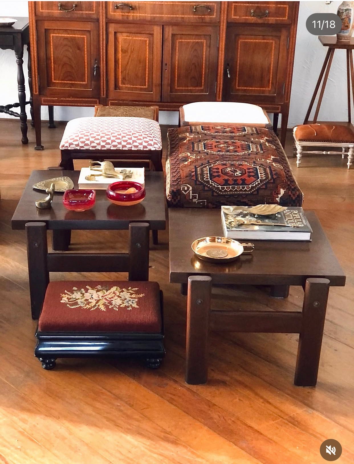 Mesinha quadrada de apoio de centro ou lateral em madeira - Mid Century (valor unitário) 
