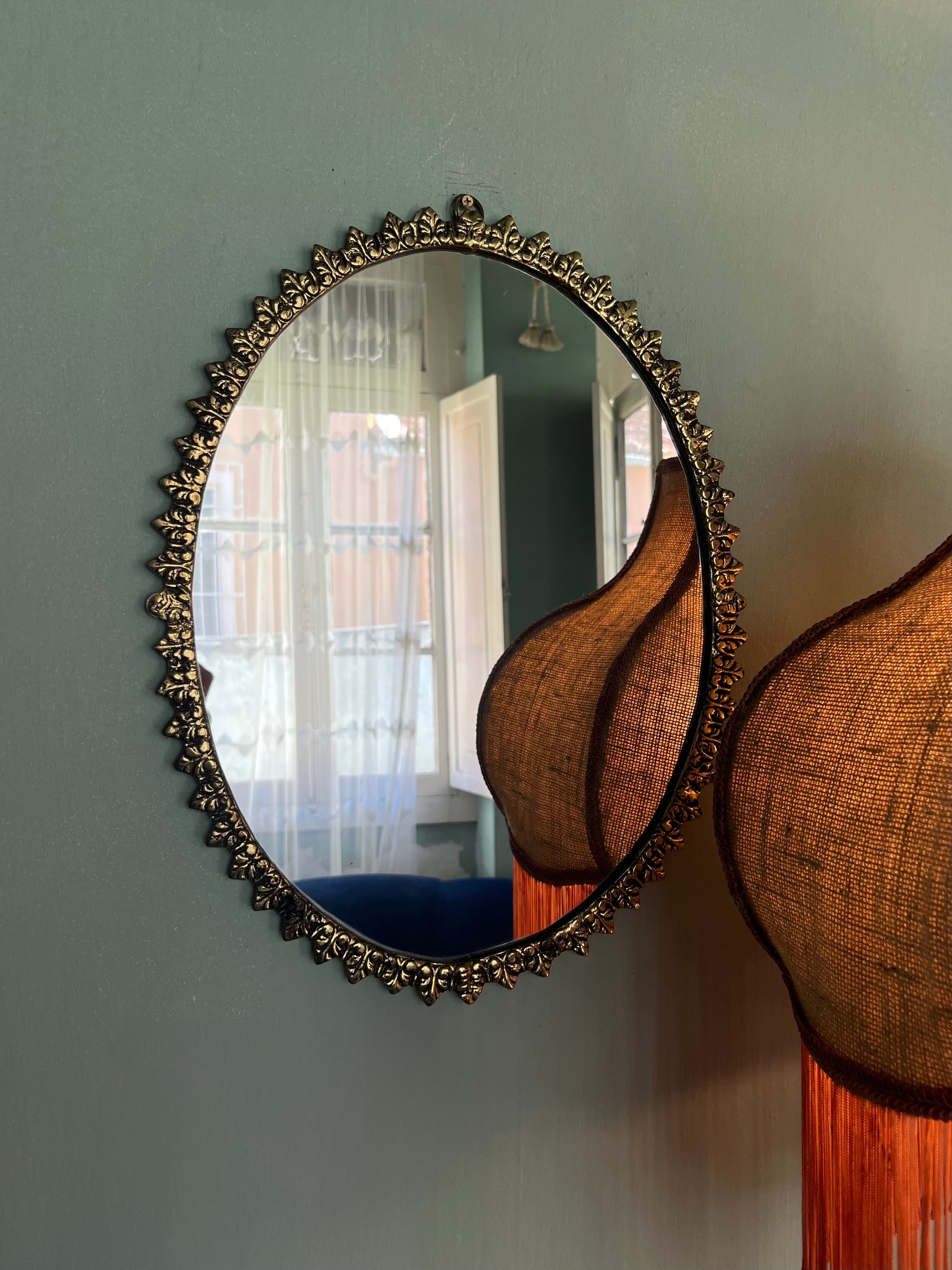 Espelho Oval vintage Ouro velho