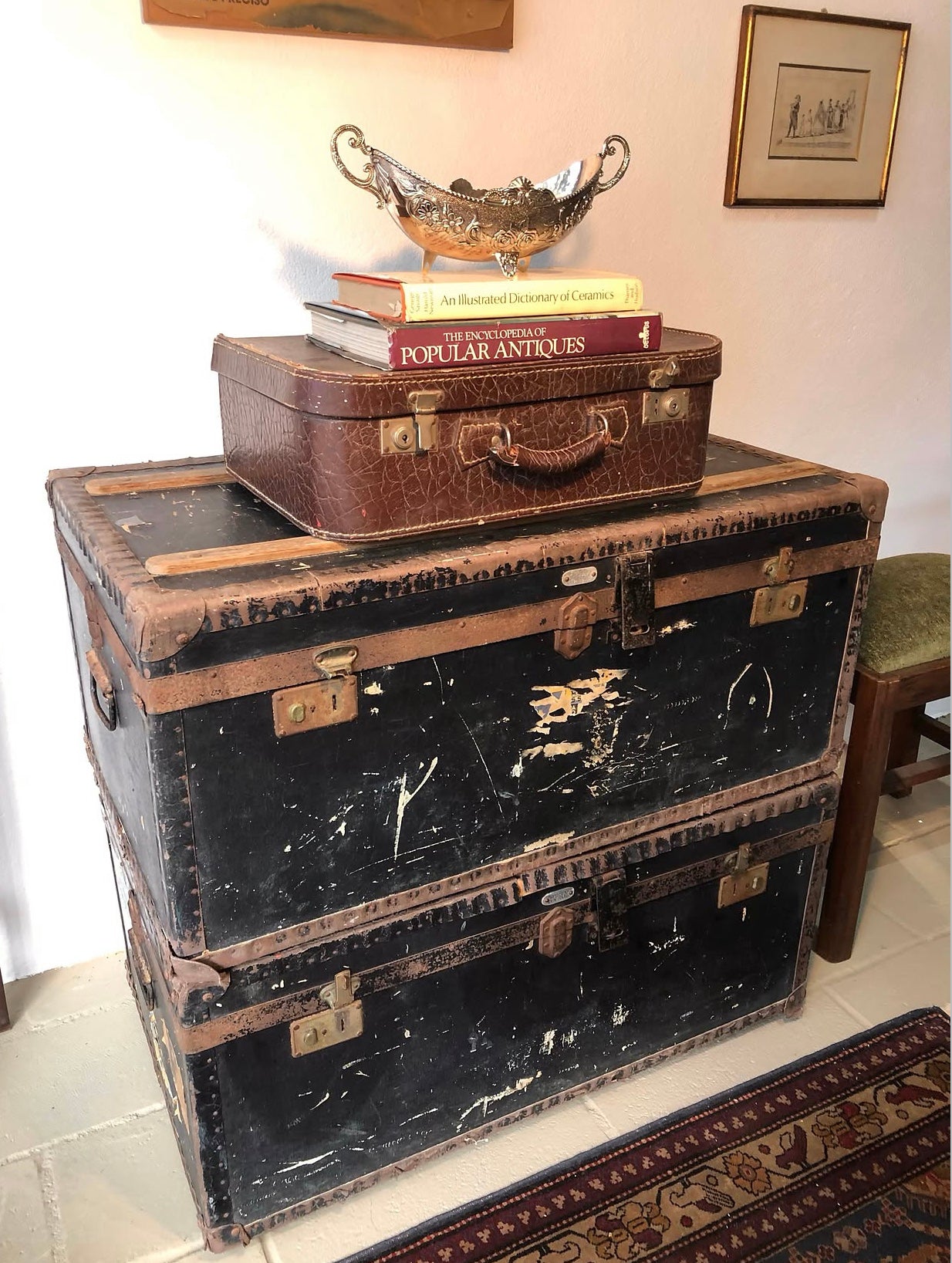 Baús vintage relíquia histórica da imigração