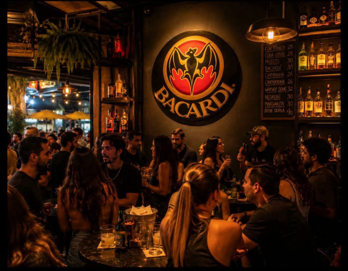  Grande e Antiga Placa Bacardi