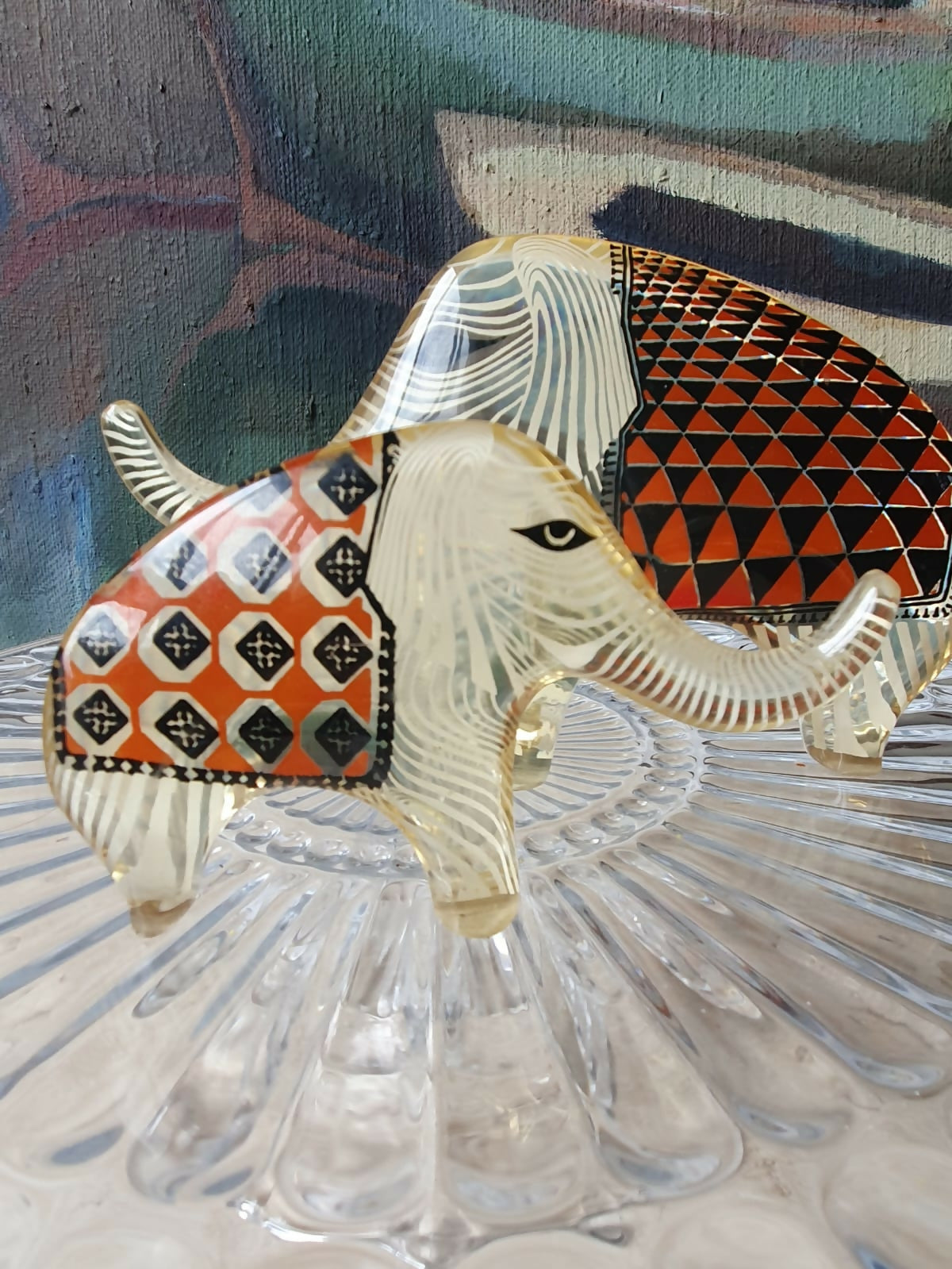 Par de Esculturas modernistas de elefantes em acrílico Palatnik. Perfeito estado de conservação!