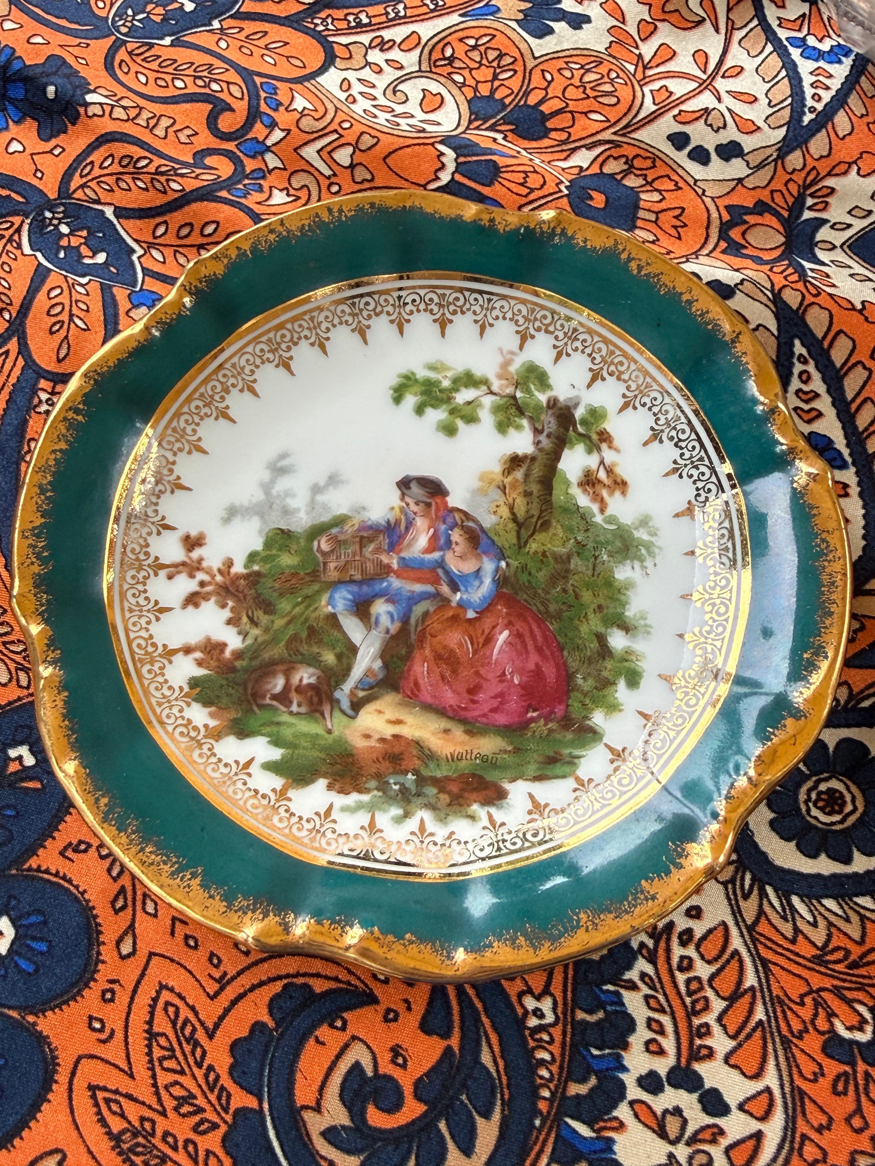 Par de pratos Limoges em porcelana francesa