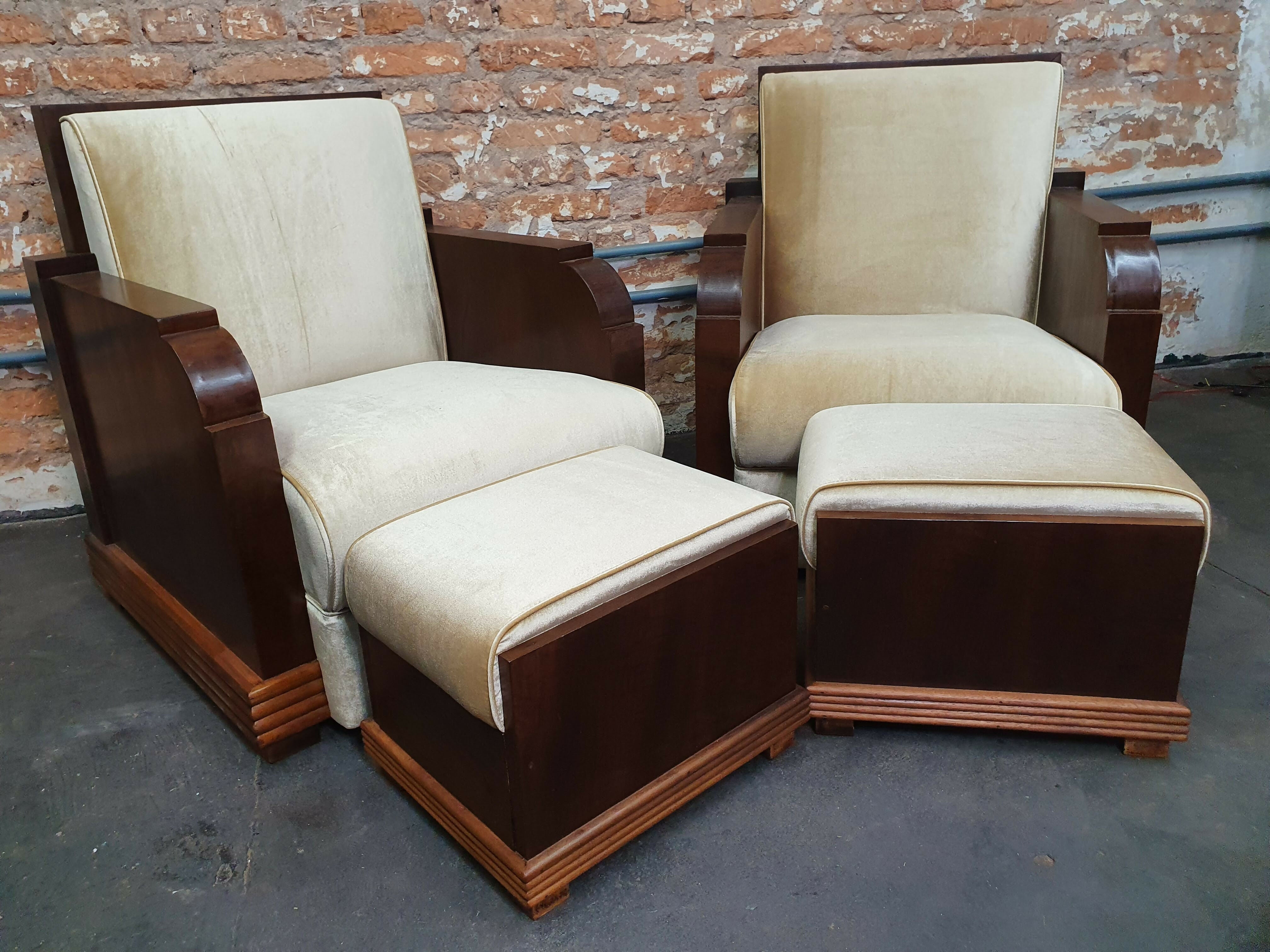 Par de poltronas Art déco anos 30