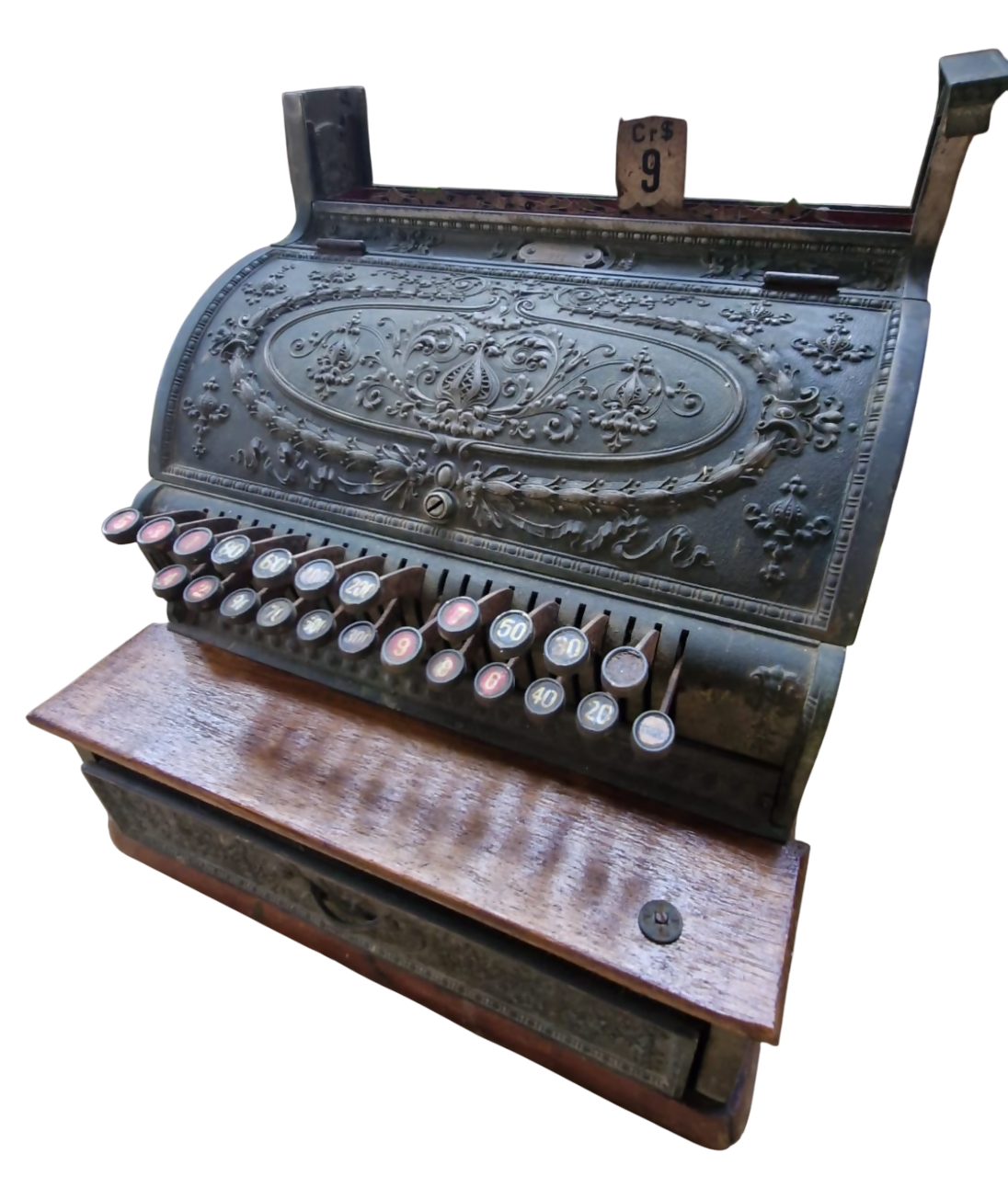 Imponente e Rara Caixa Registradora da marca National do Ínício do Séc. XX