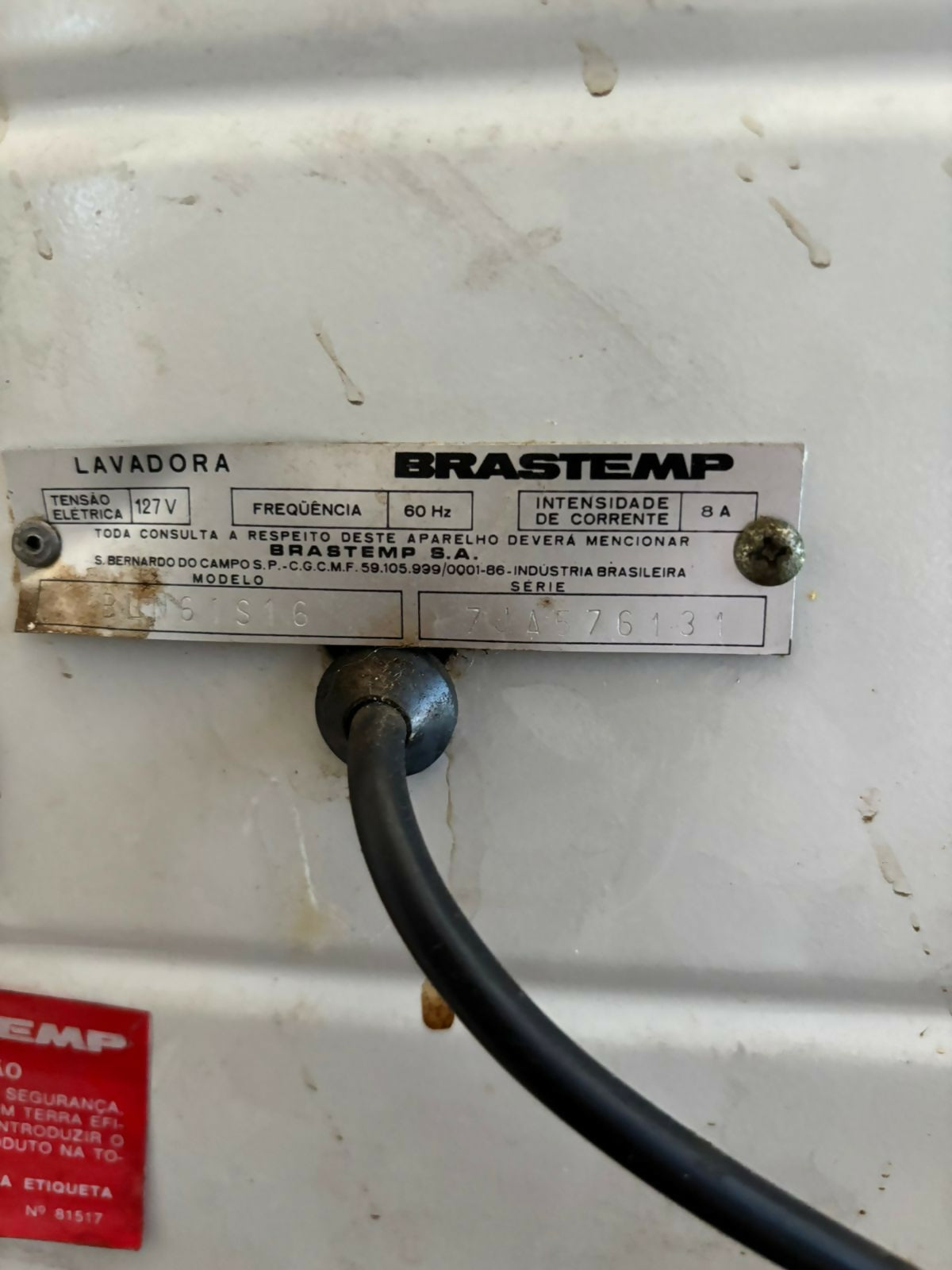 Máquina de Lavar Brastemp Antiga Década de 80