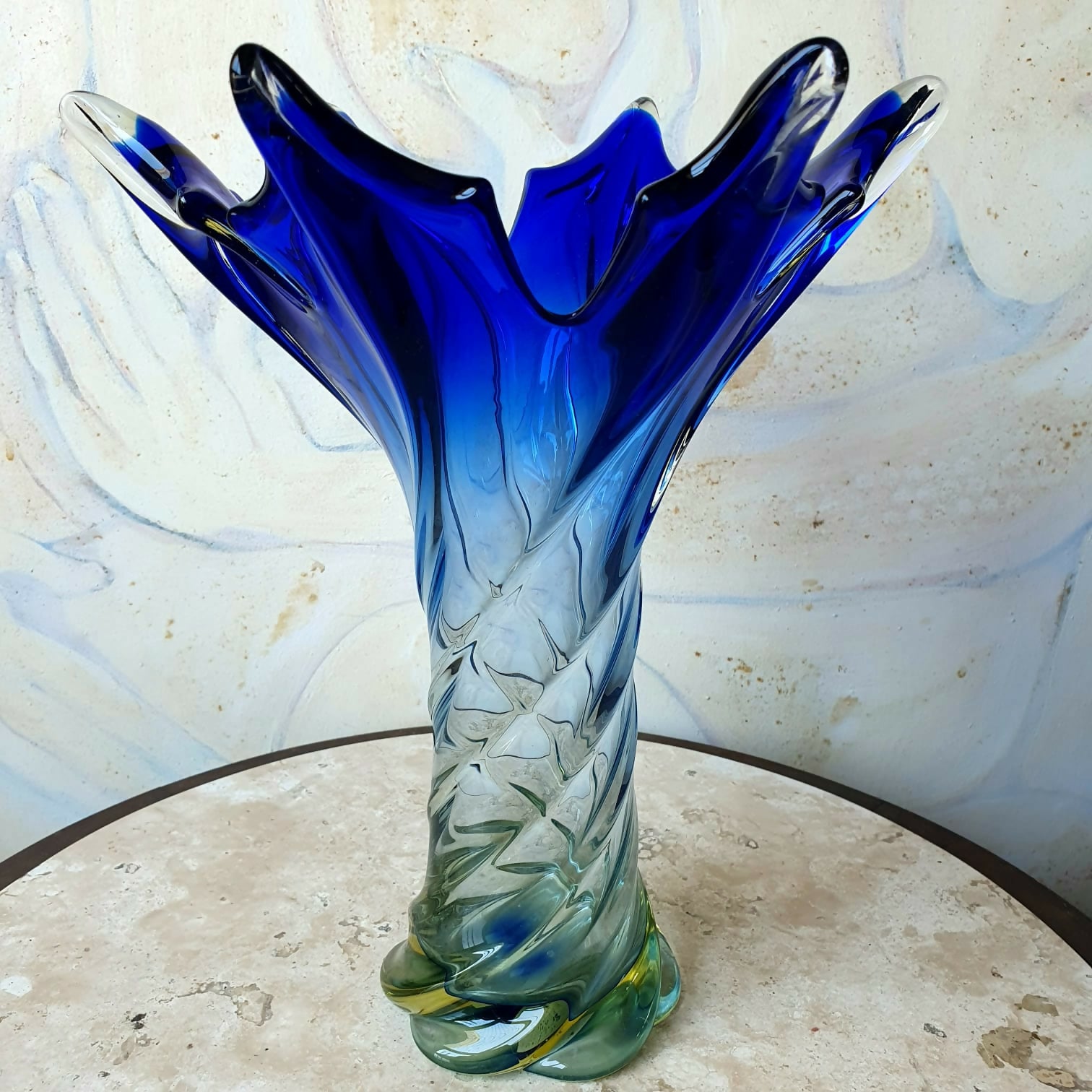 Vaso de Murano com borda de Flor