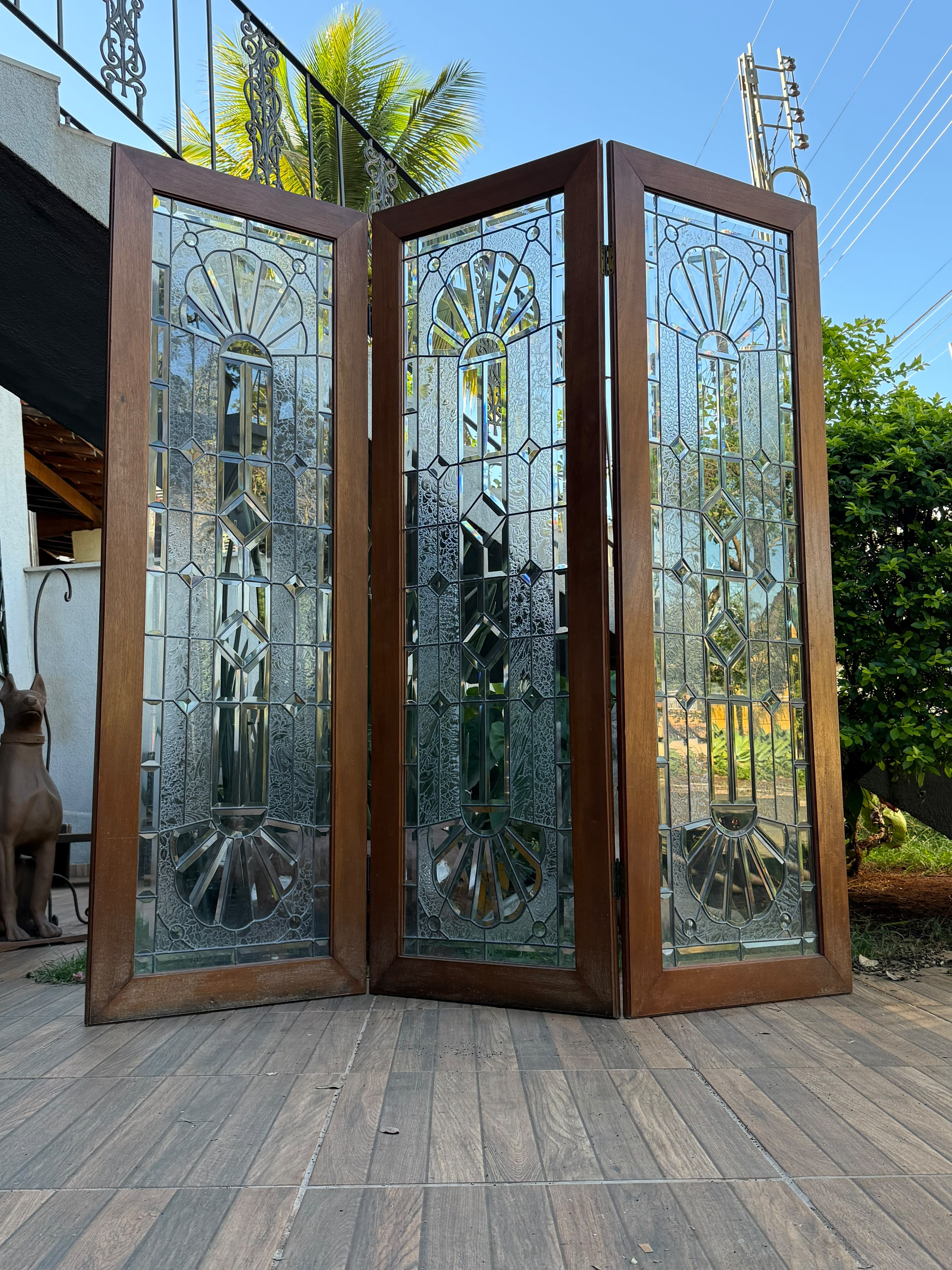Biombo de Vitral em cristal bisotado 