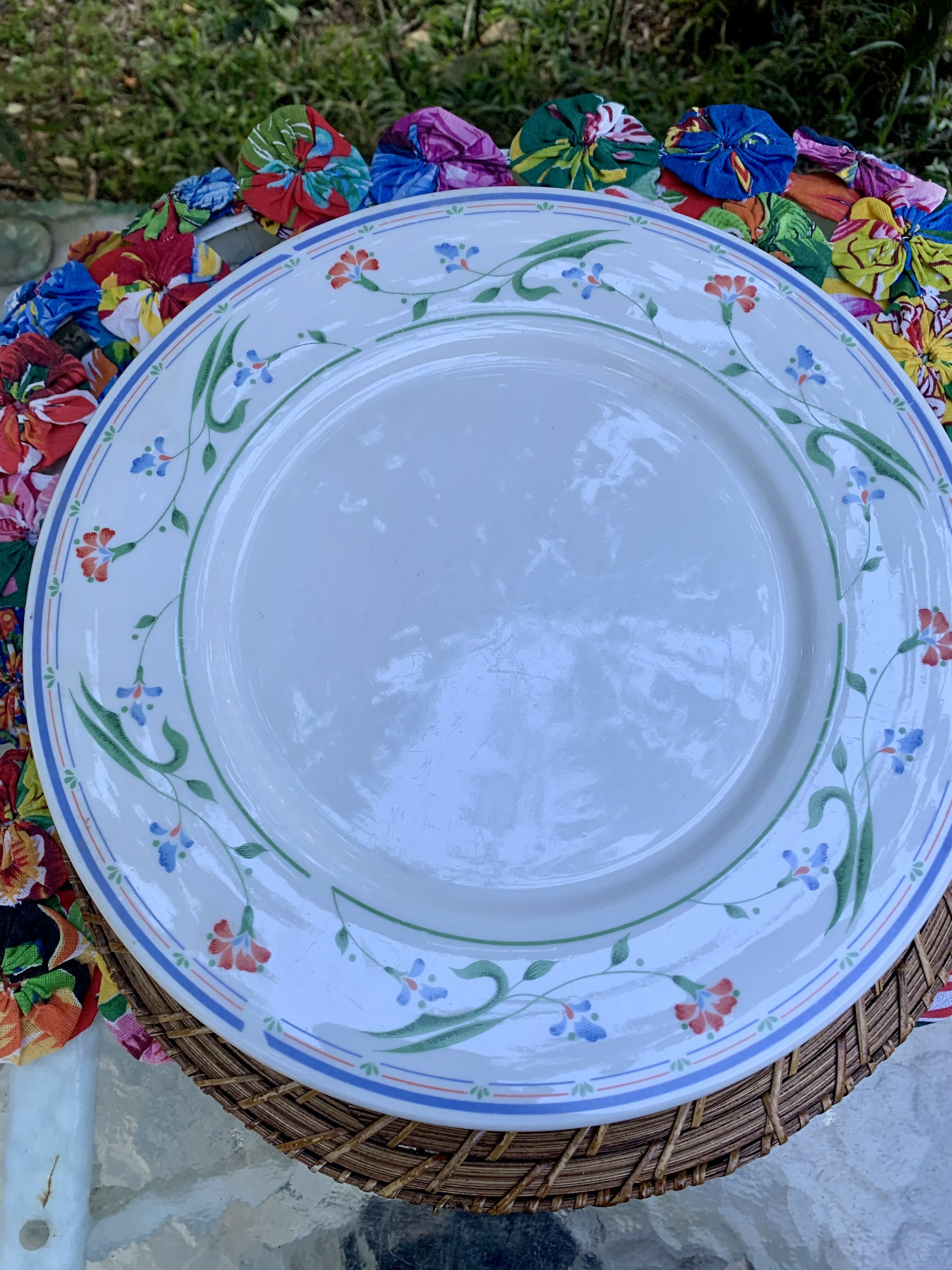 Jogo de 6 pratos rasos de porcelana chinesa - anos 80