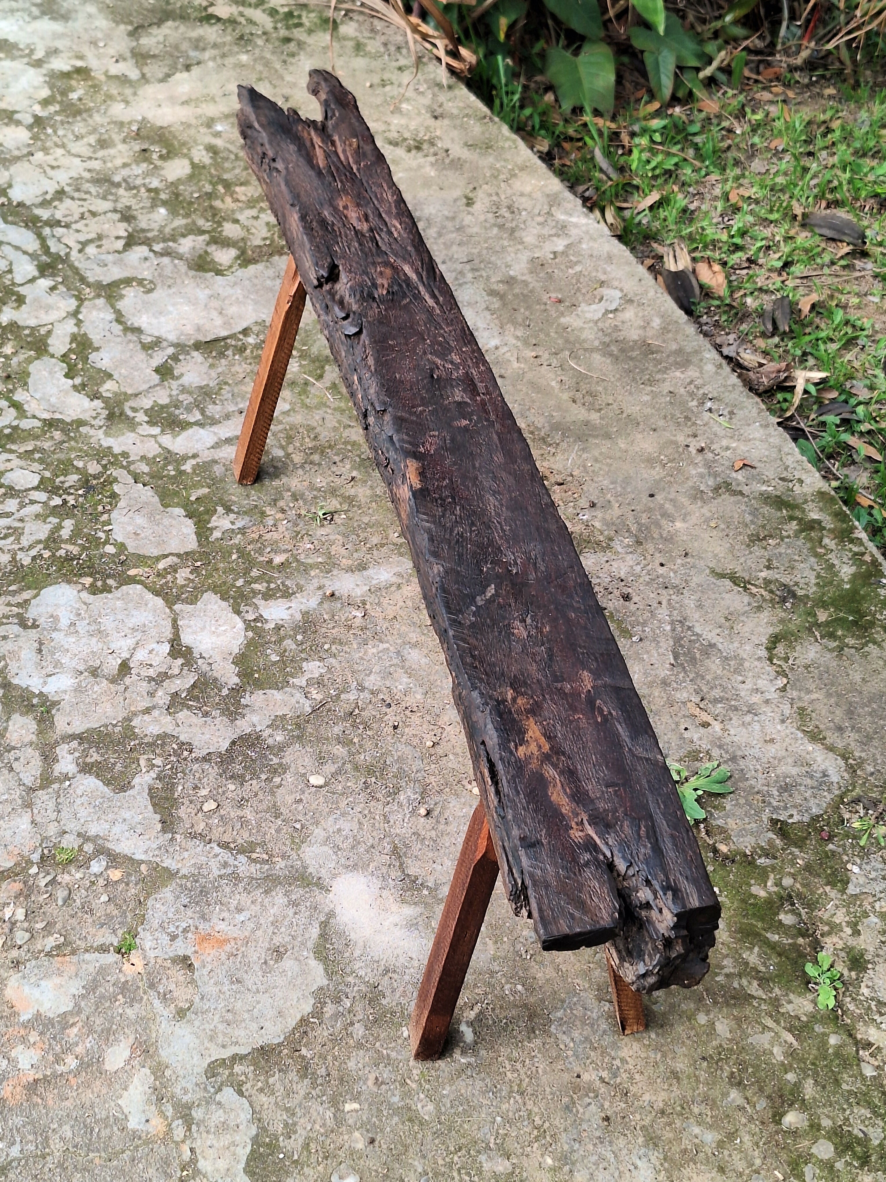 Banco Rústico Madeira Maciça Garimpo Mineiro