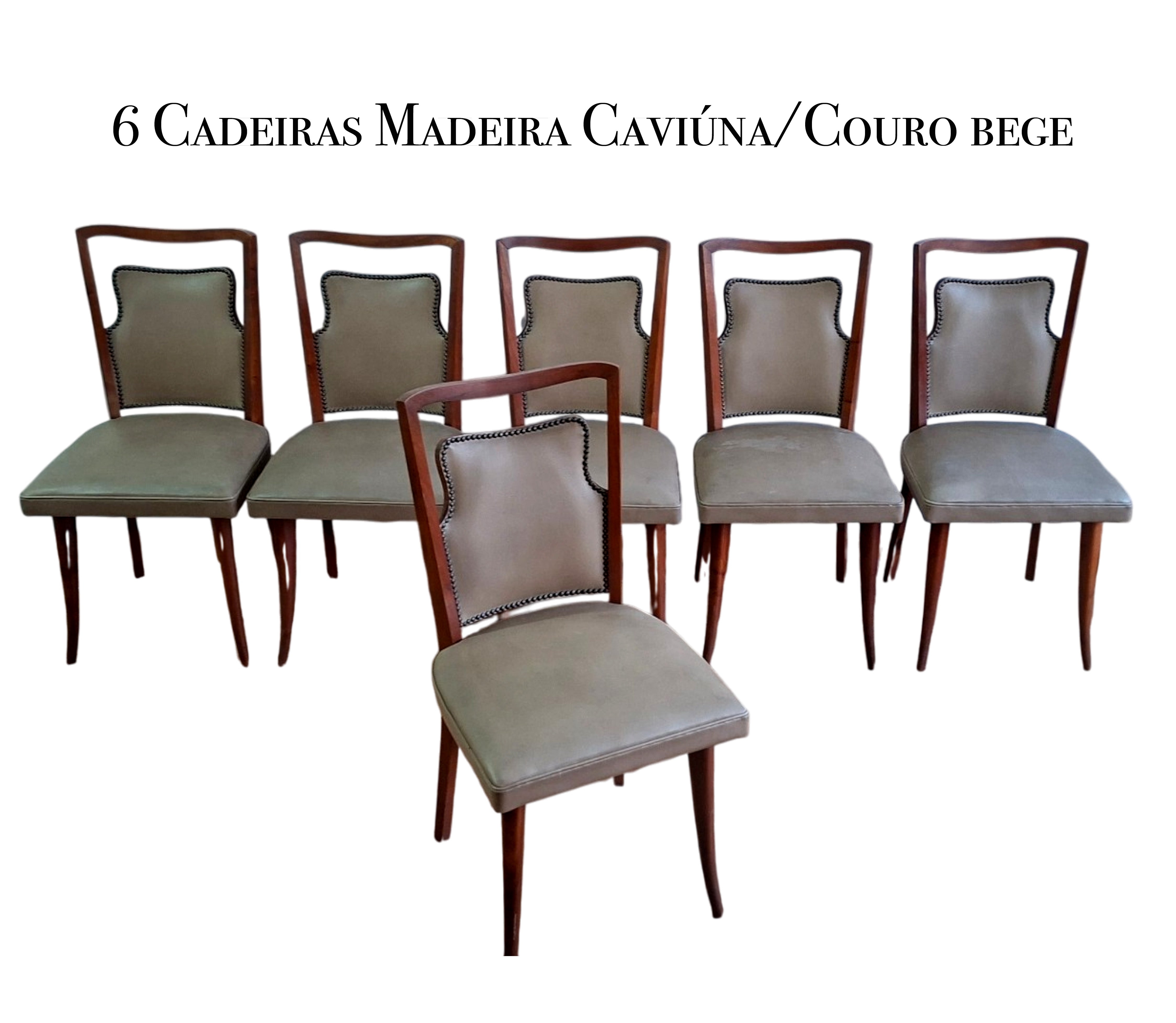 CONJUNTO DE MESA DE JANTAR COM 6 CADEIRAS – MADEIRA NOBRE CAVIÚNA