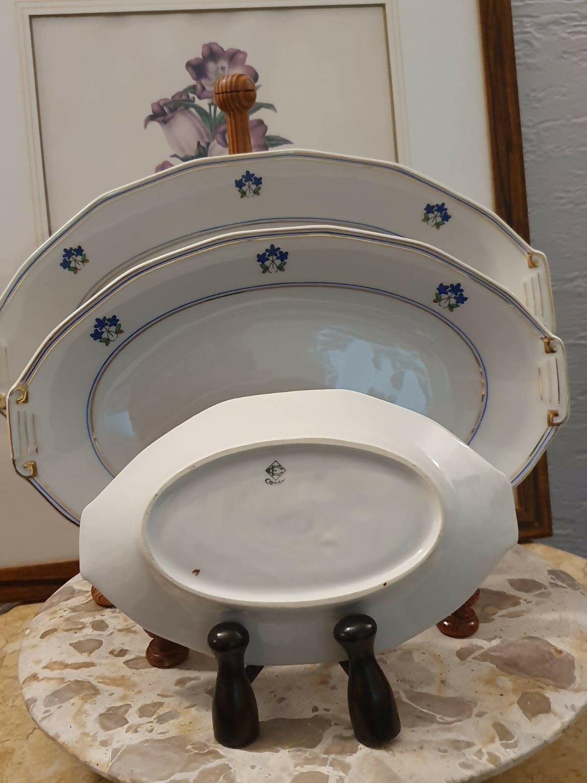 Conjunto de 3 travessas em porcelana portuguesa vintage Candal. Maravilhosas!