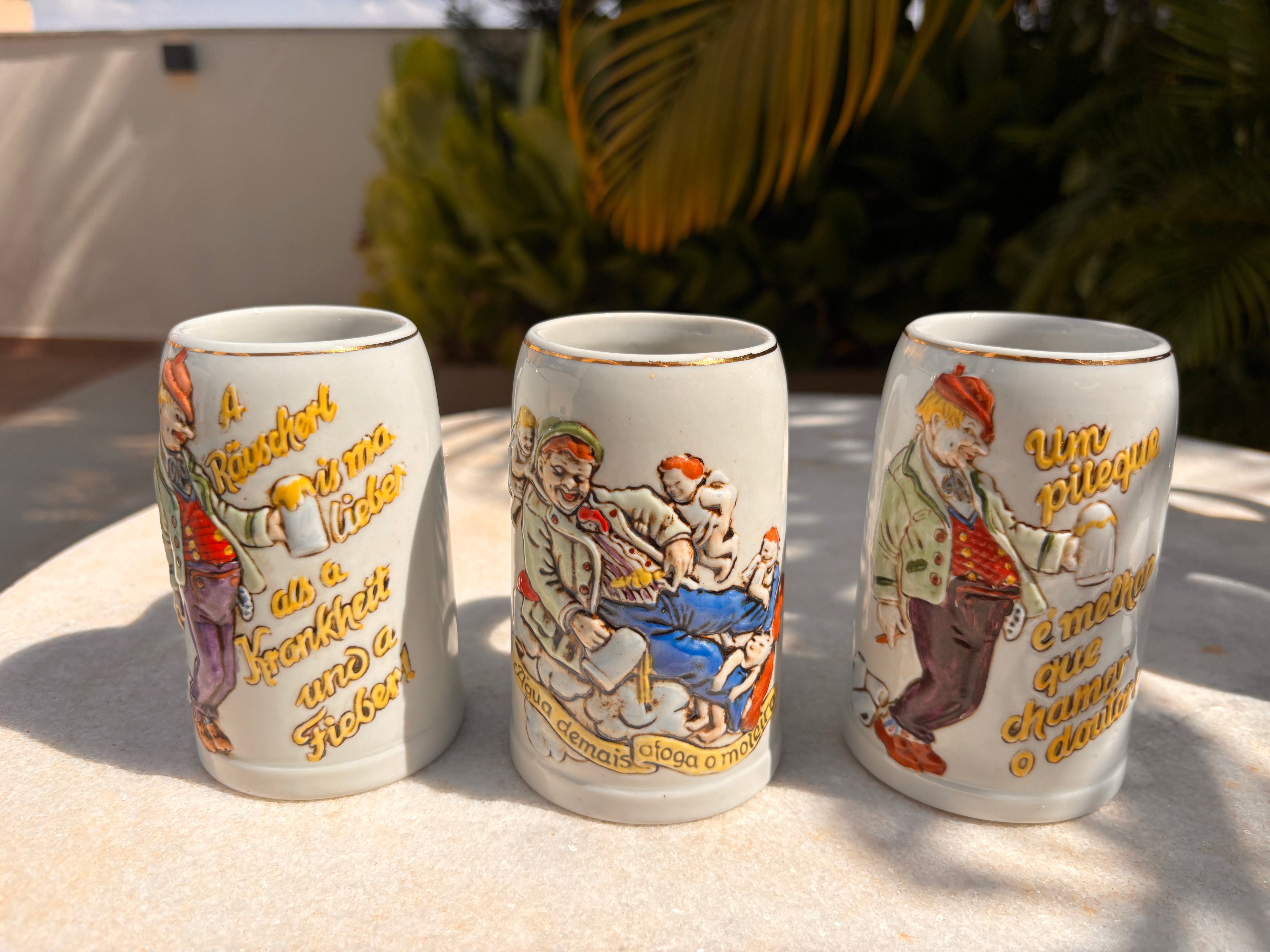  Coleção Canecos Chopp Ceramarte Anos 70/80 Completa 6 Peças Relíquia