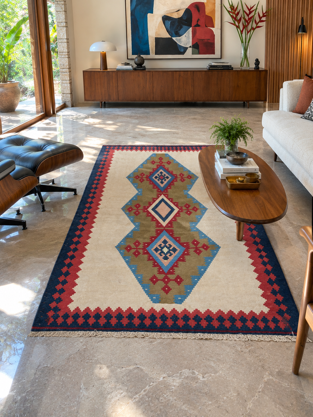 legítimo tapete kilim 2,10m x 1,47 lã e algodão
