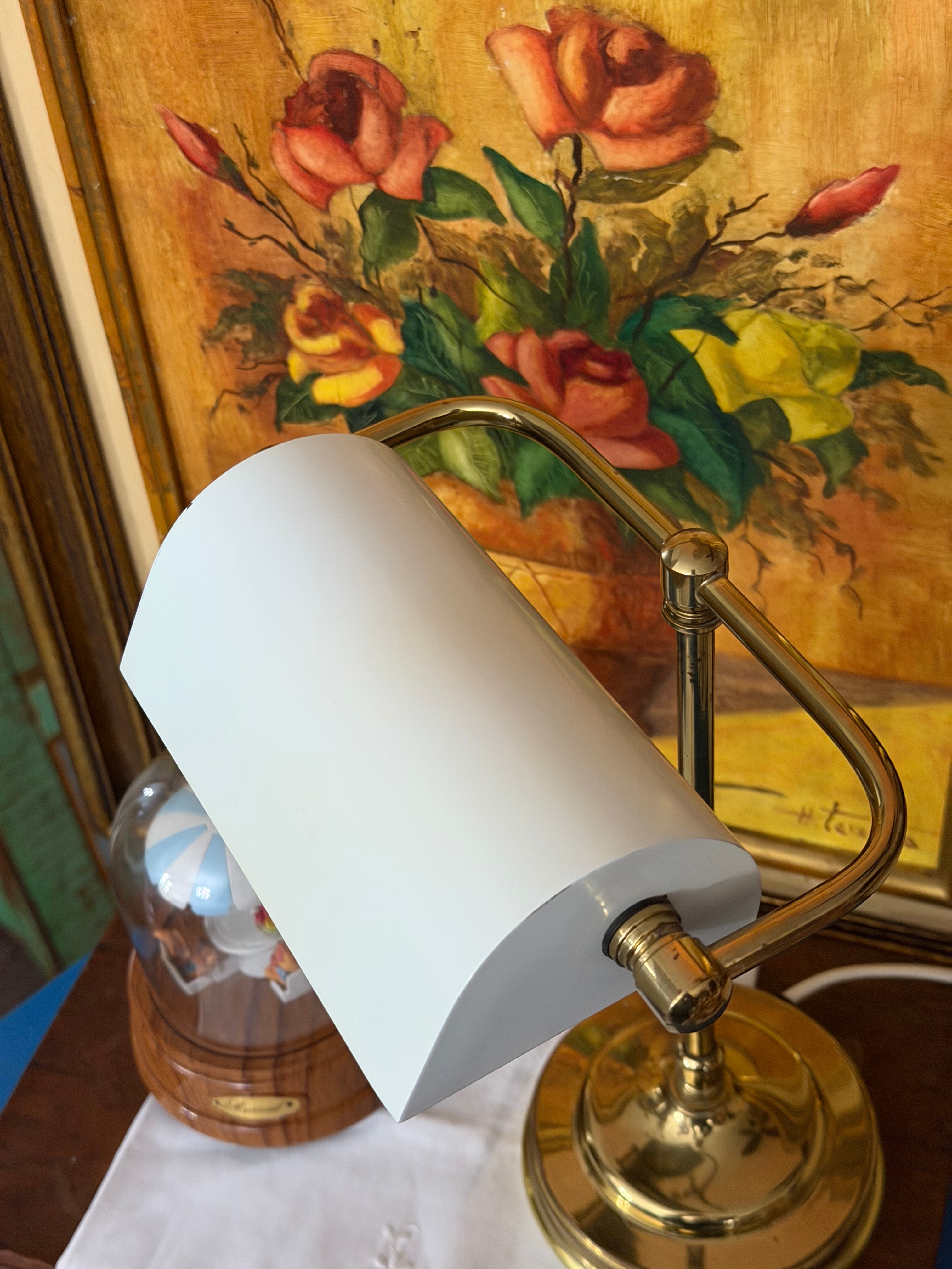   Antiga clássica luminária / candeeiro de mesa estilo banqueiro (banker&