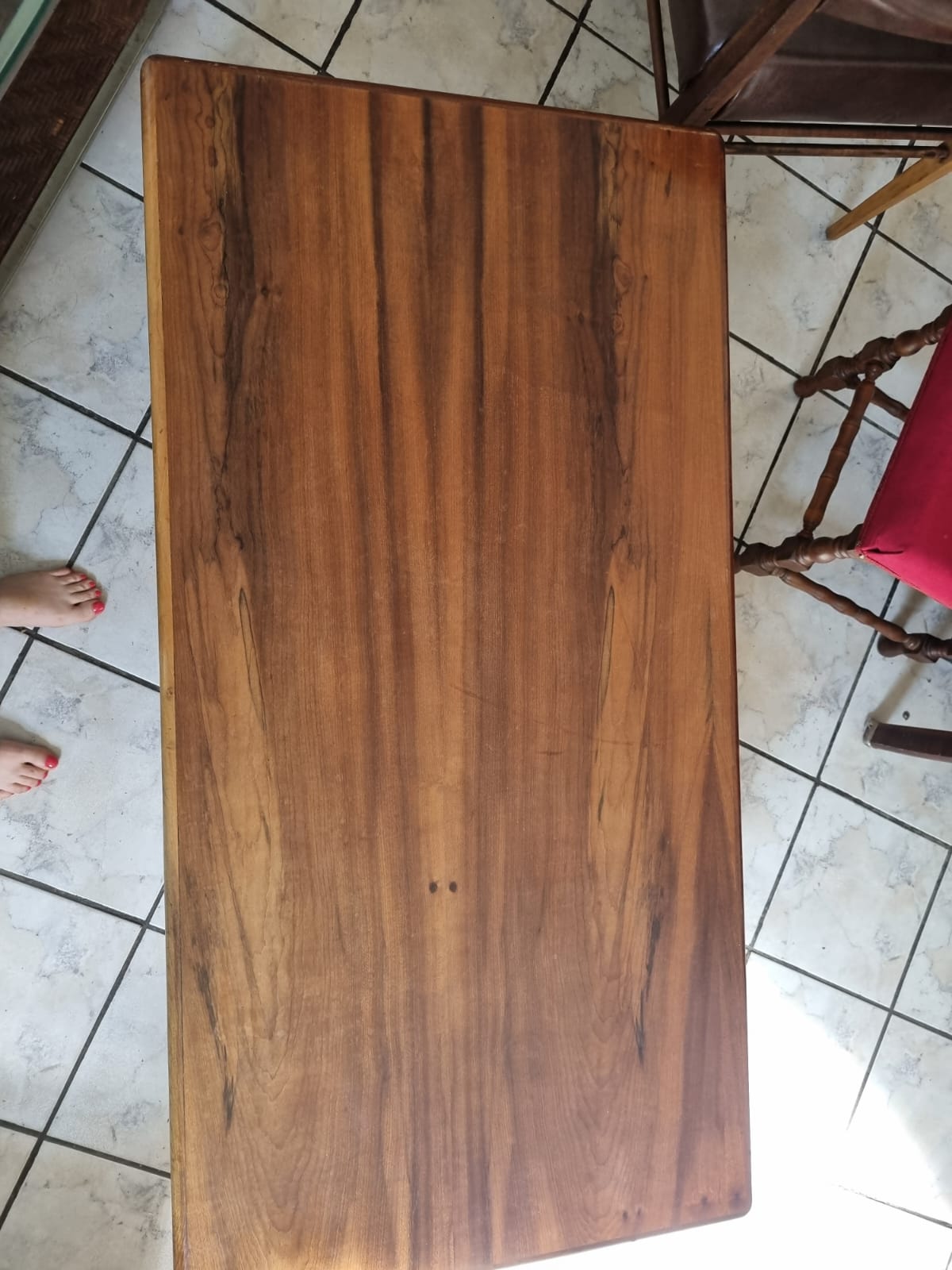 Mesa de Centro Retangular Modernista de Madeira e vidro 