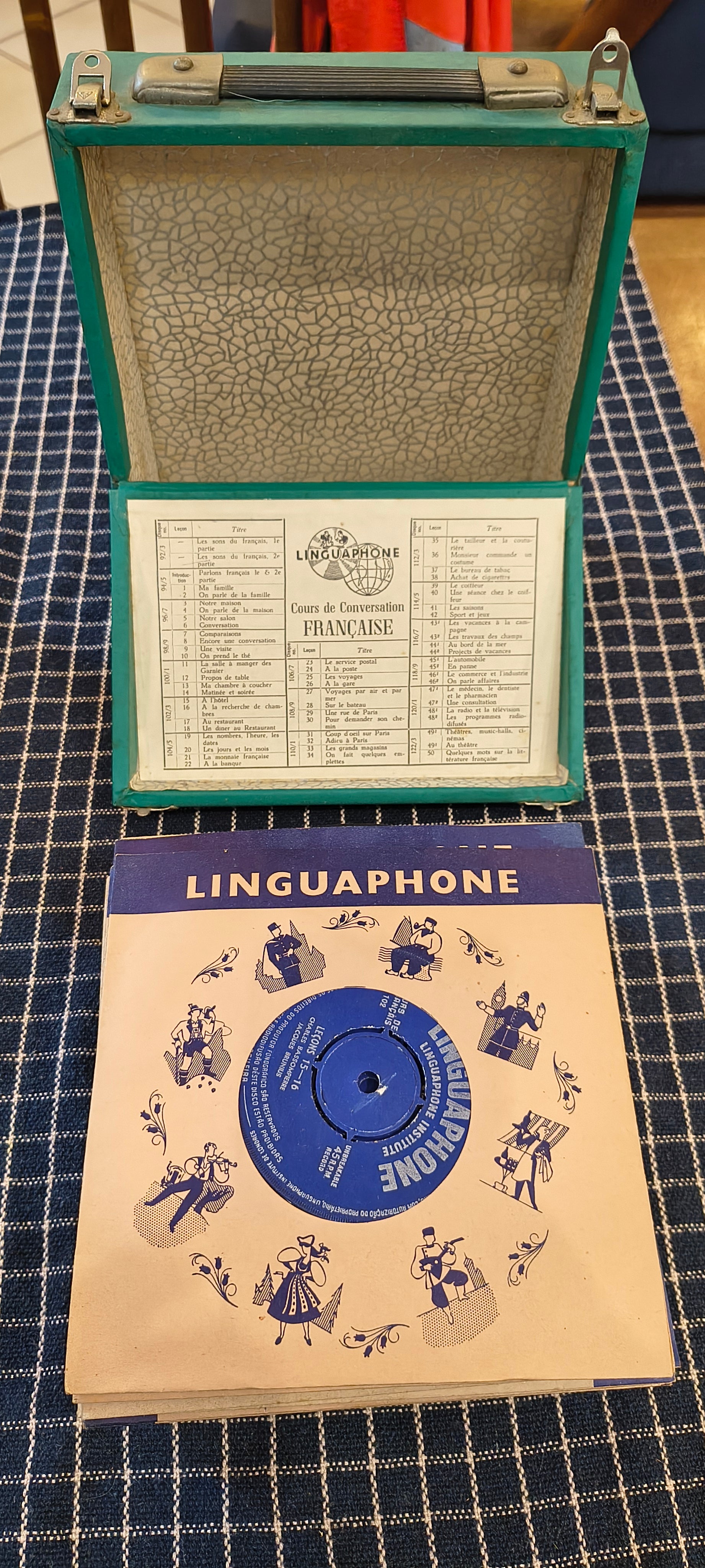 Linguaphone - Antigo curso de Francês com 24 disquinhos