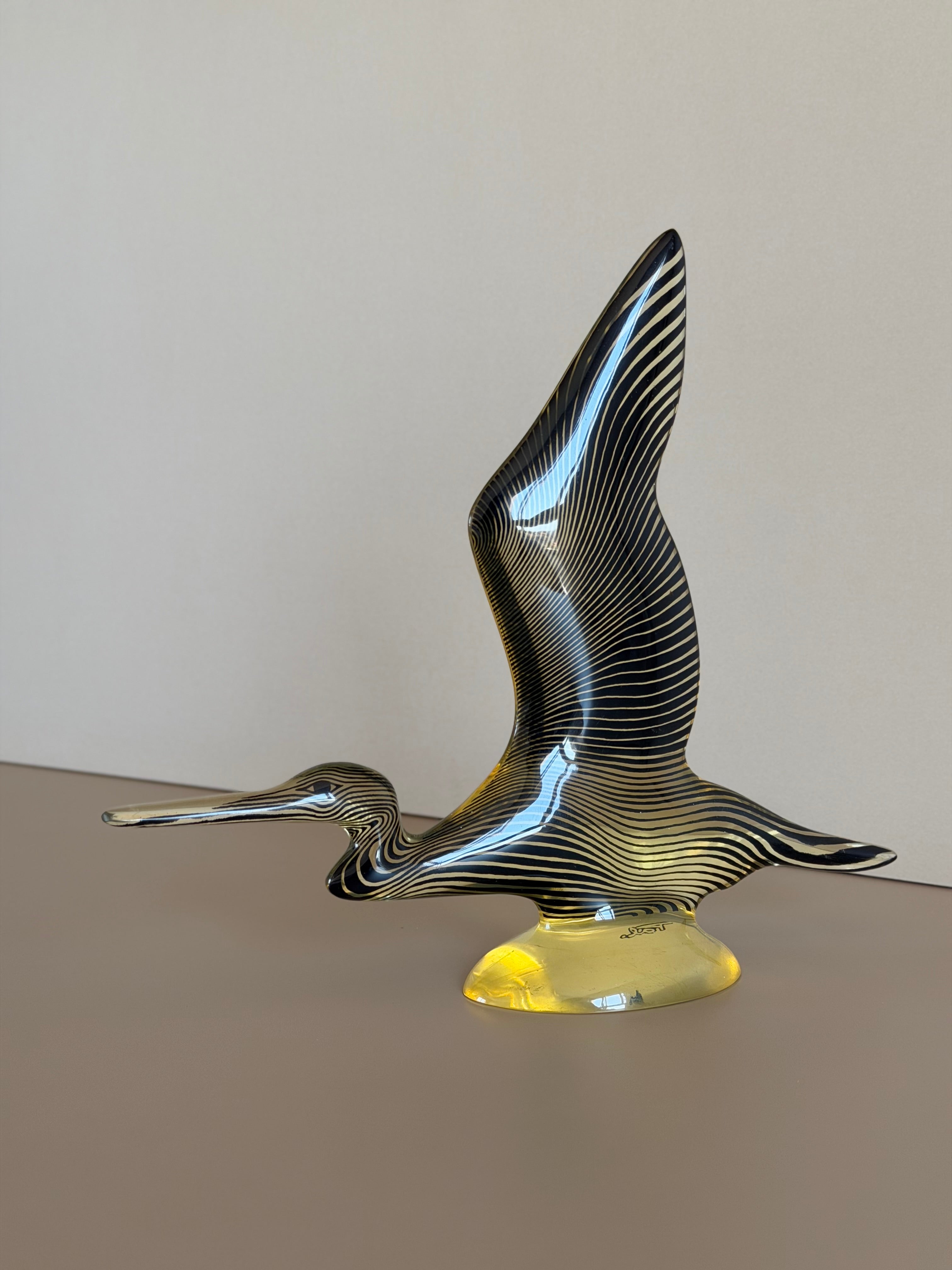 Legítima escultura abraham palatnik garça 26cm assinado