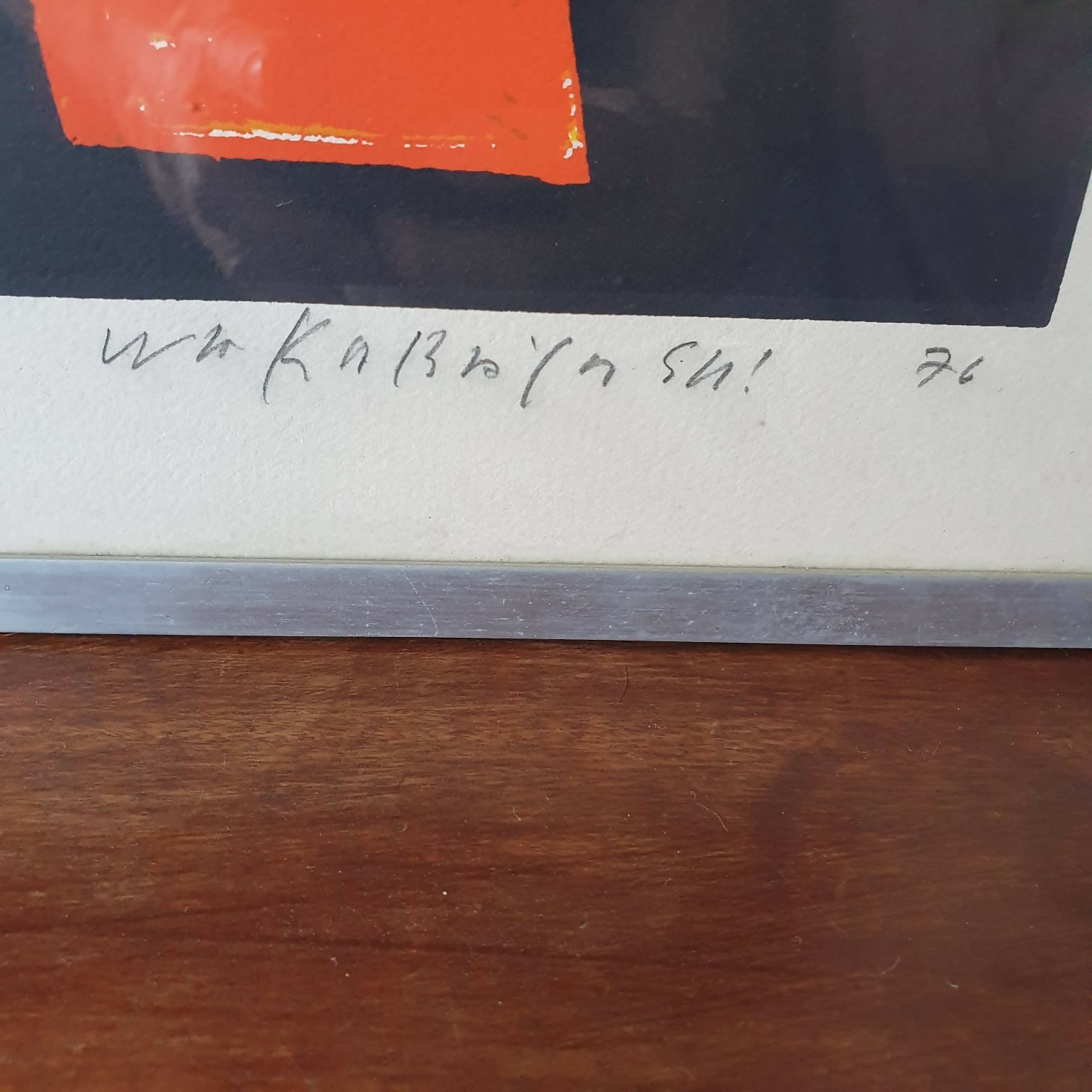 Quadro Serigrafia de Kazuo Wakabayashi &quot;Composição em Vermelho&quot;, tiragem 12 de 50.