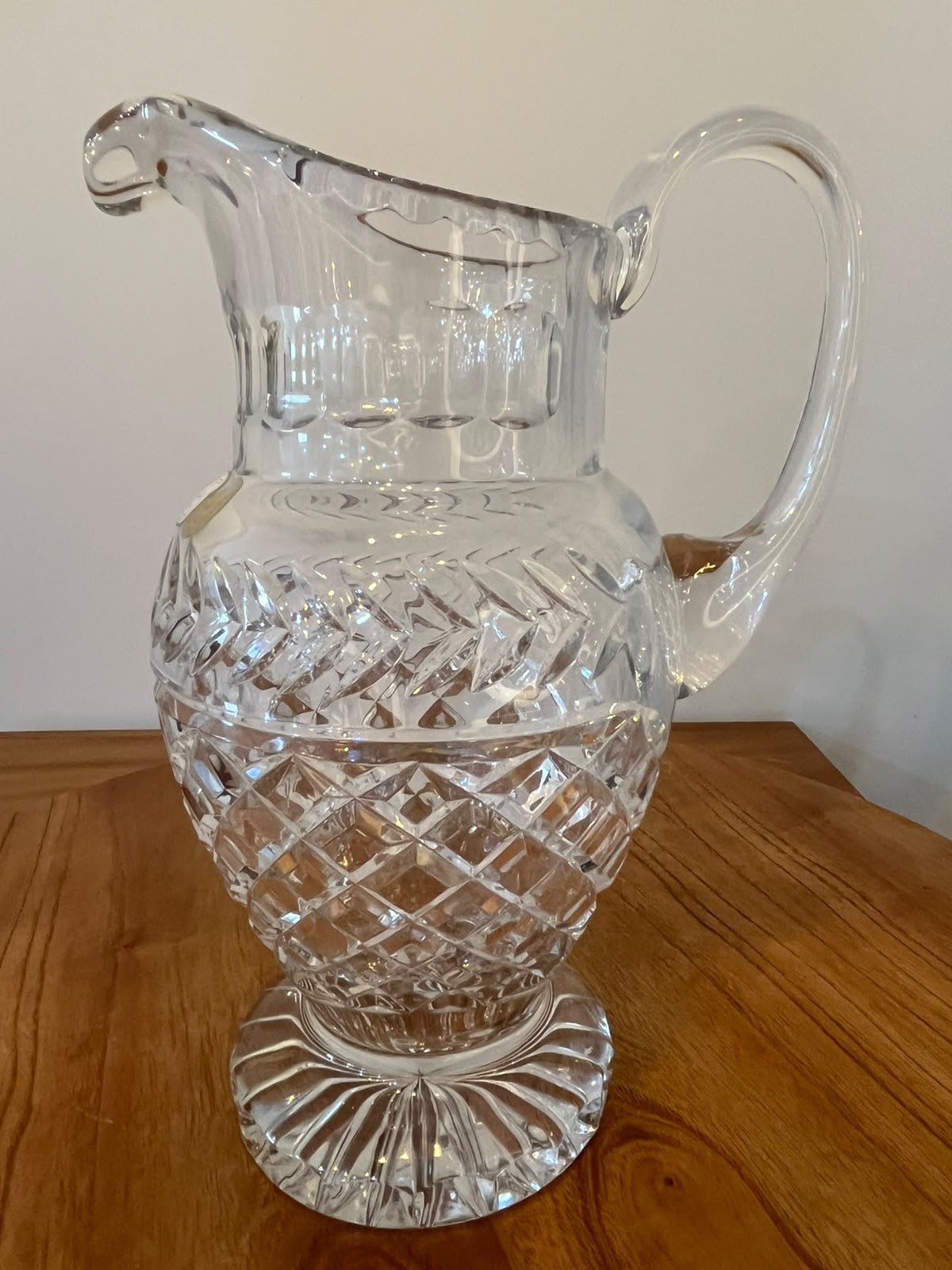 Jarra em cristal lapidado Crystal Clear 24% PbO – Polônia – 27,5 cm