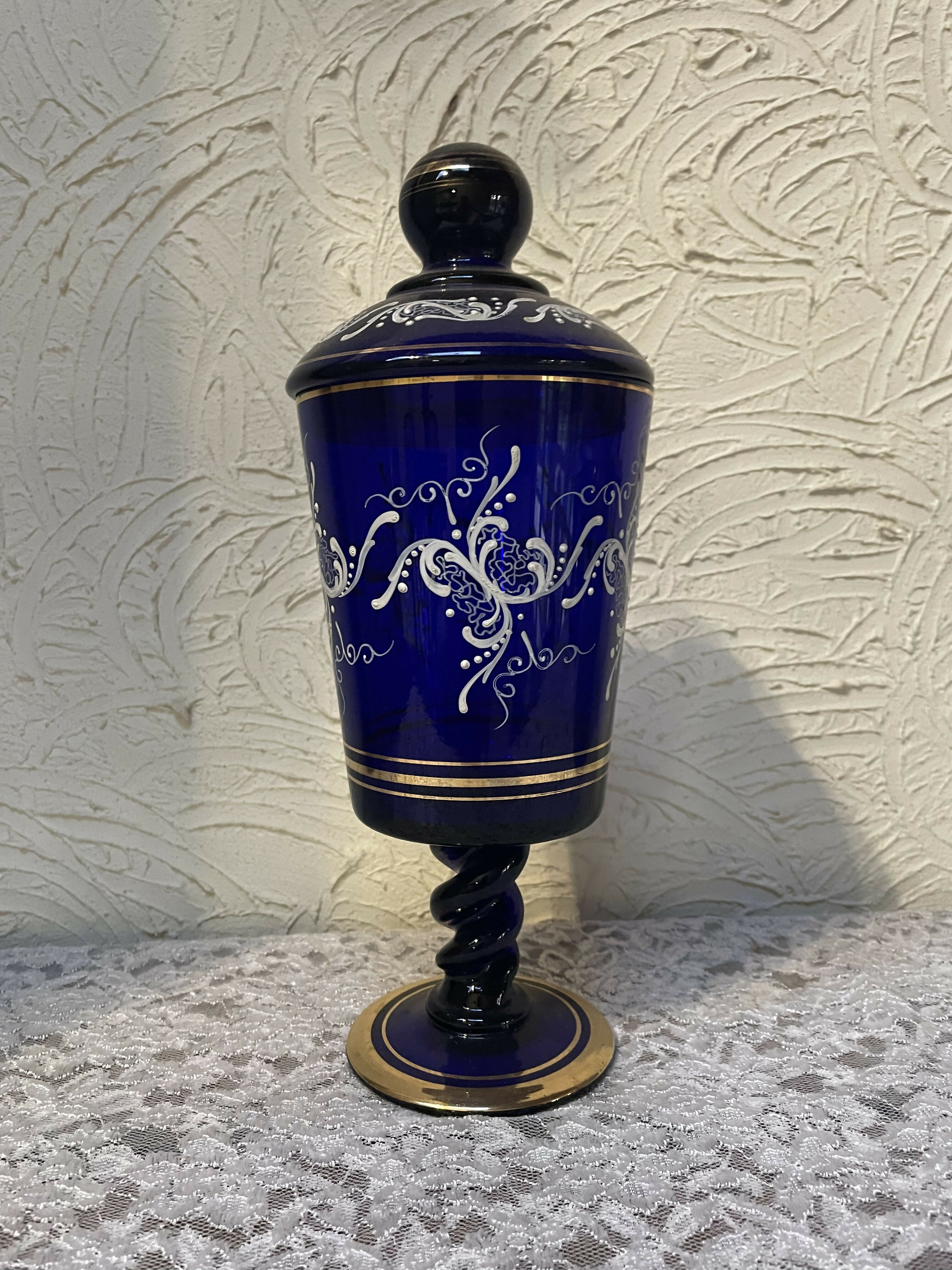 Bombonière azul cobalto