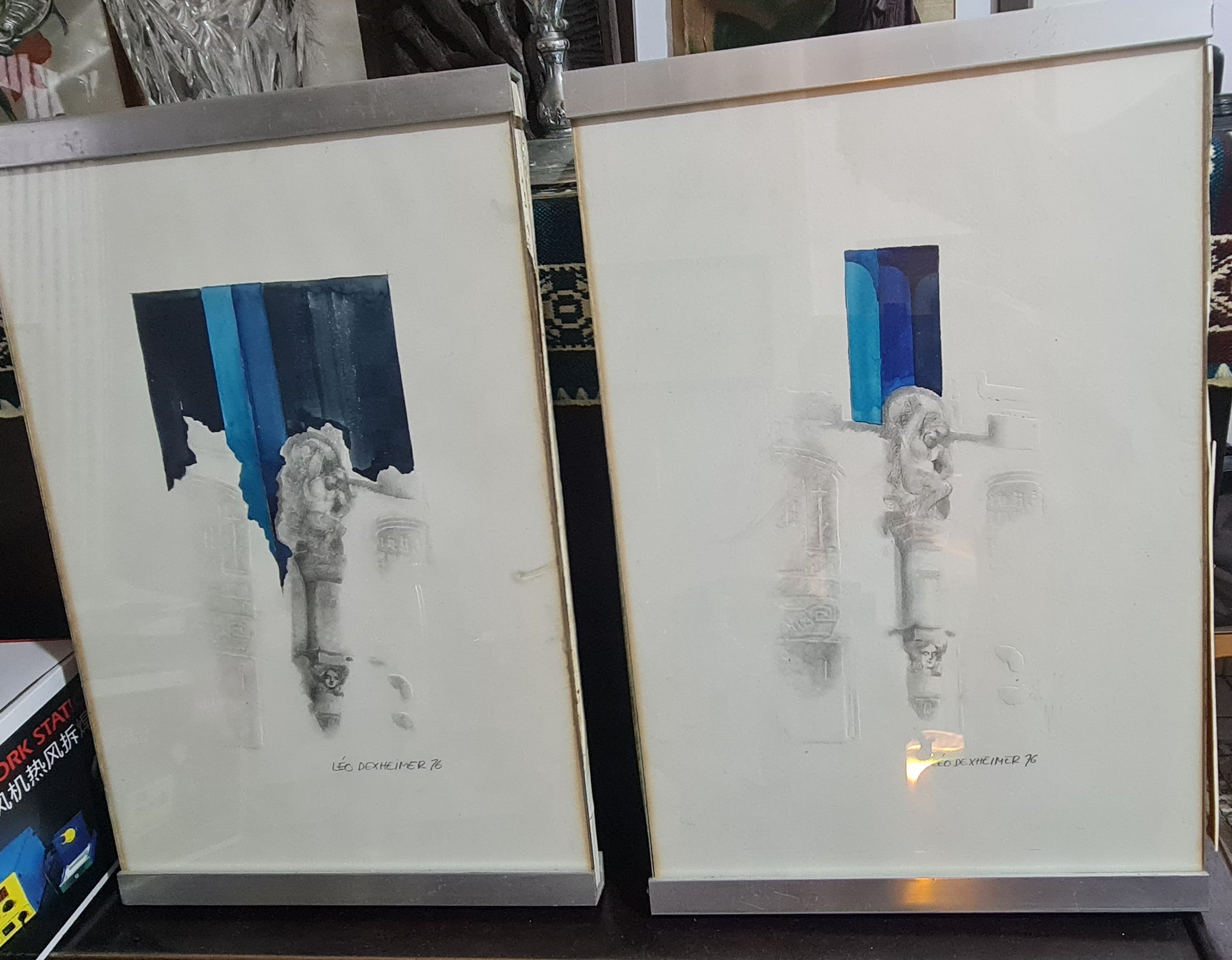 Par de Quadros Originais Leo Dexheimer (Pingente): Autêntico Expressionismo Gaúcho