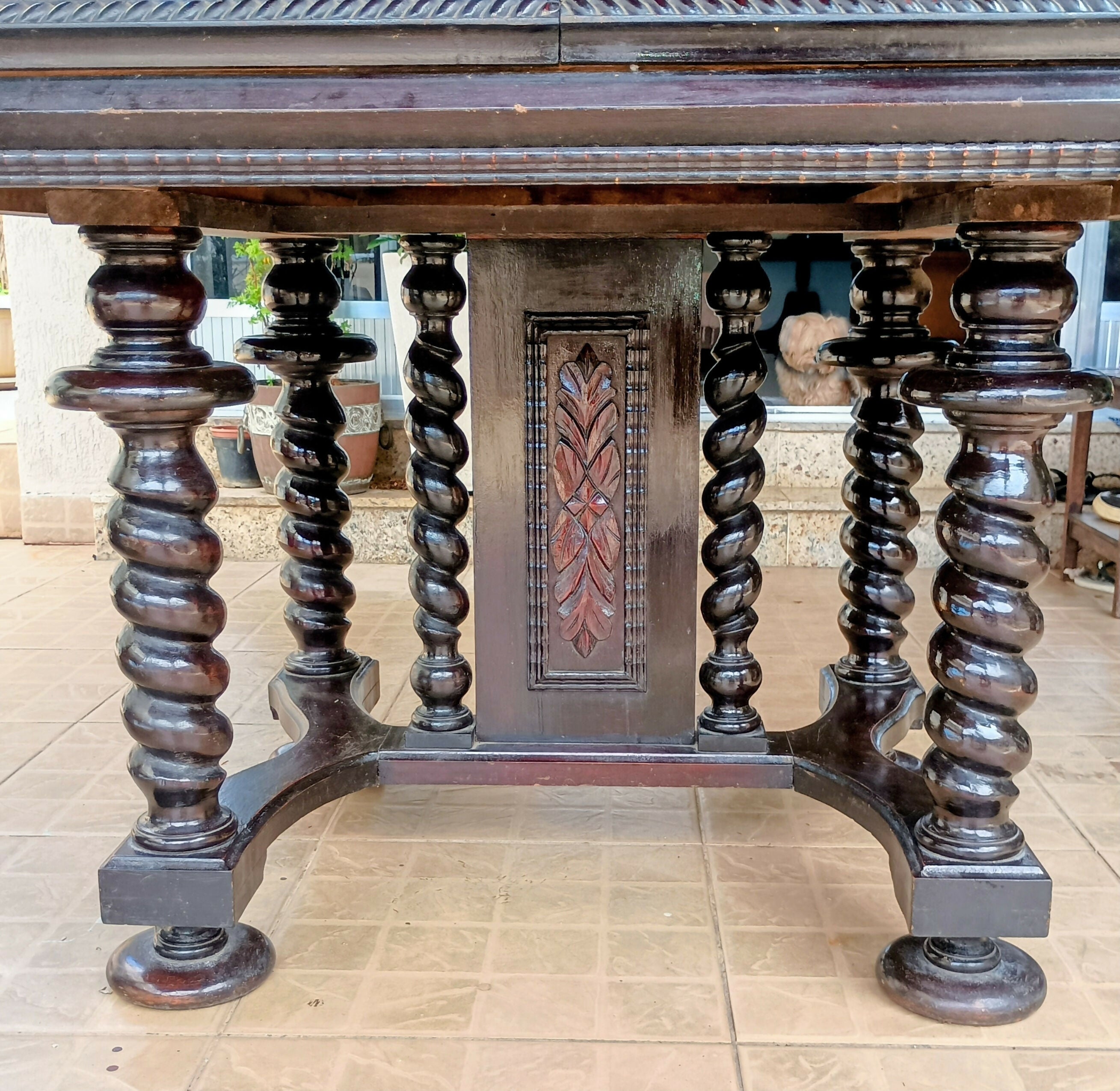 Mesa de jantar em jacarandá séc XIX - extensível