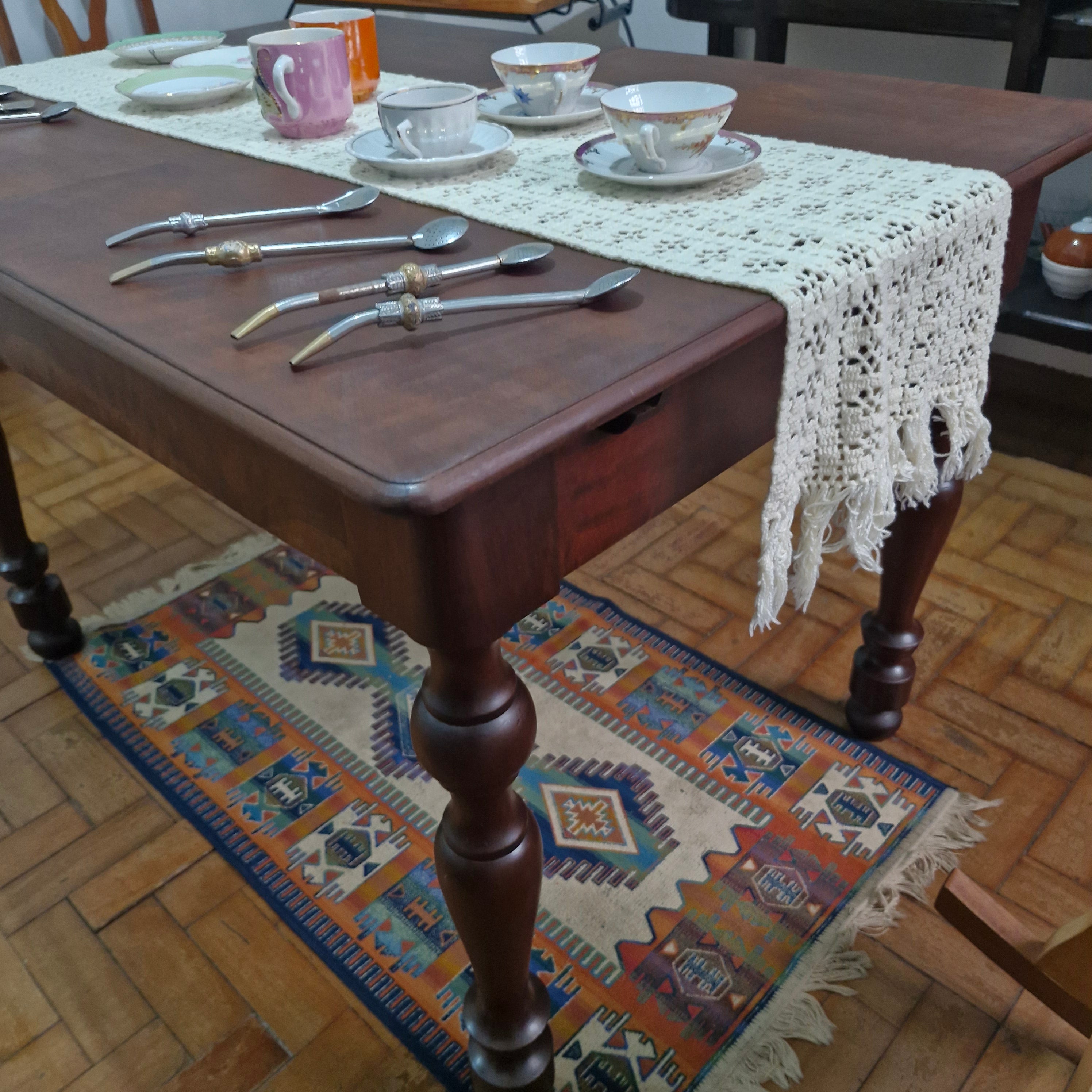 Mesa de Jantar Retangular estilo Império em Imbuia - extensível 