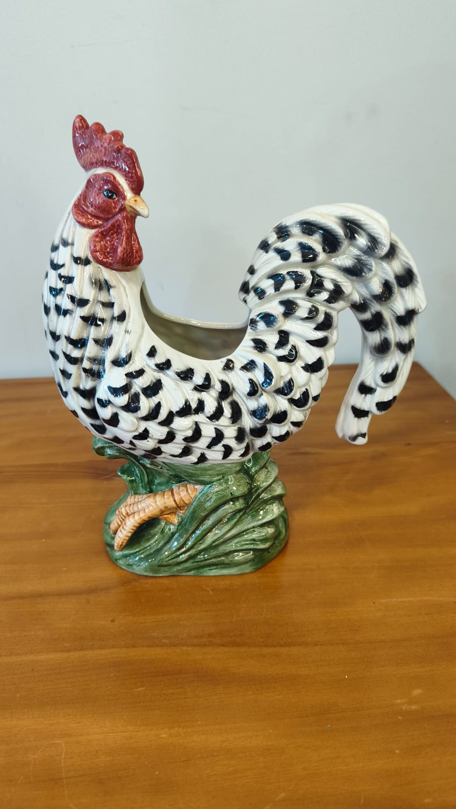 Galo Decorativo em Cerâmica Esmaltada – 27 cm
