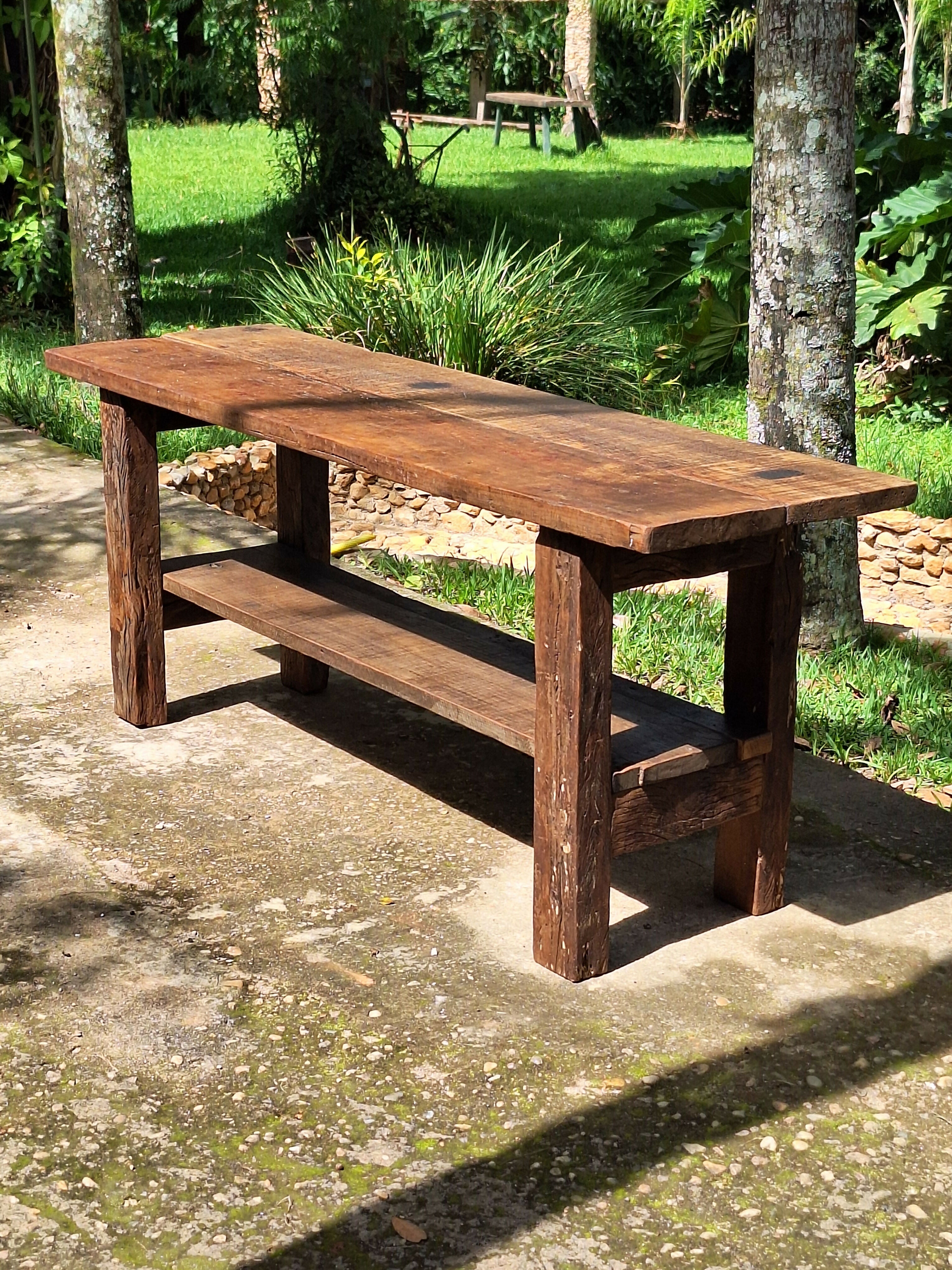 Bancada de Trabalhos Manuais Antiga Madeira Maciça Garimpo Mineiro