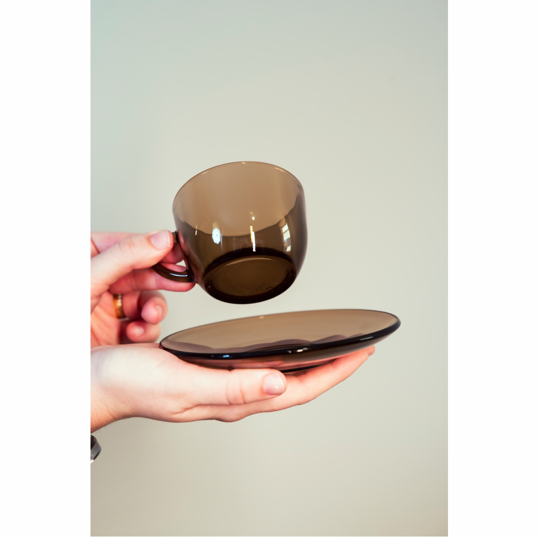 Conjunto 06 Xícaras Fumê - Vereco France - Caixa Original - Anos 60/70