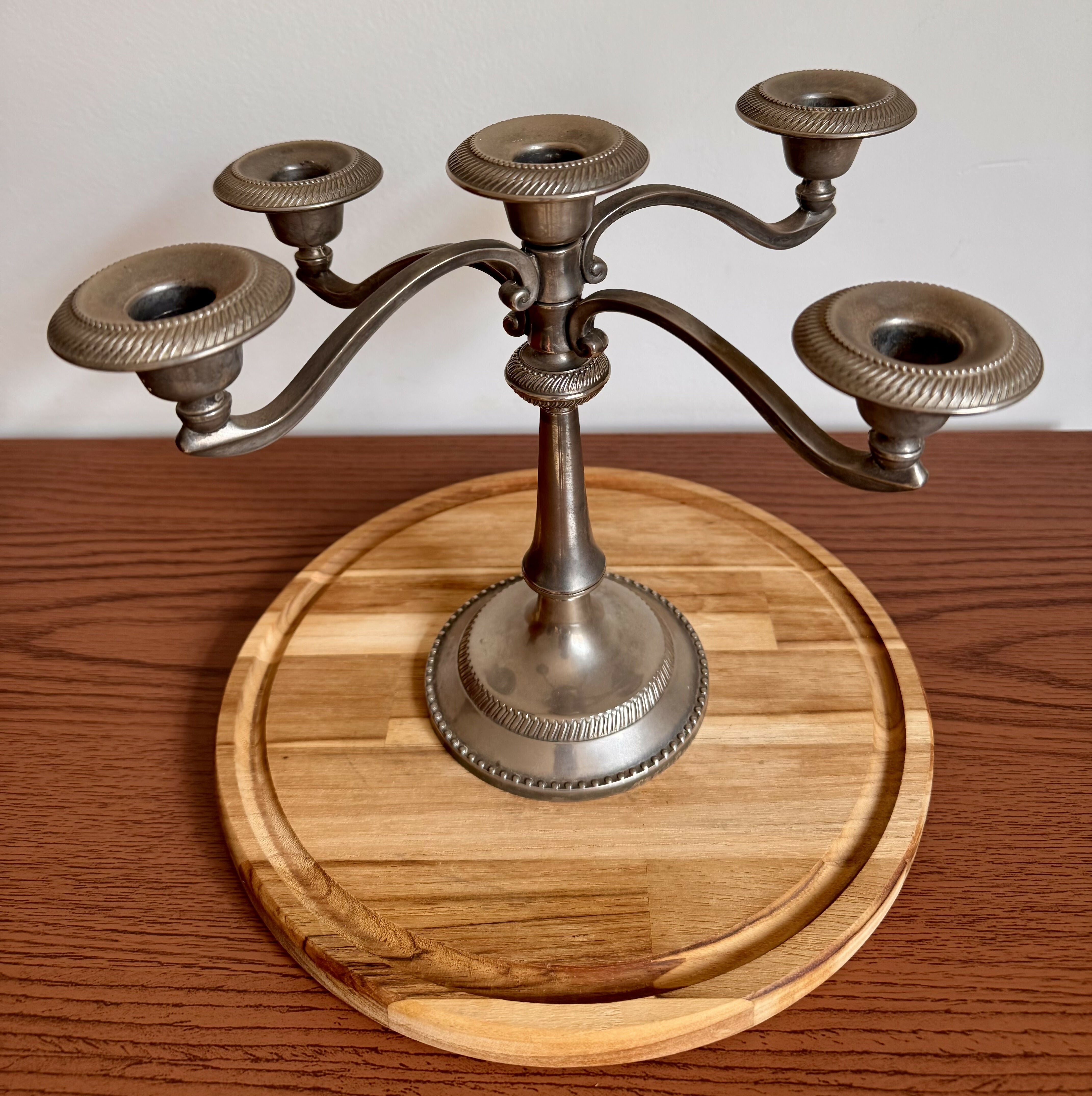 Candelabro de prata para 05 velas