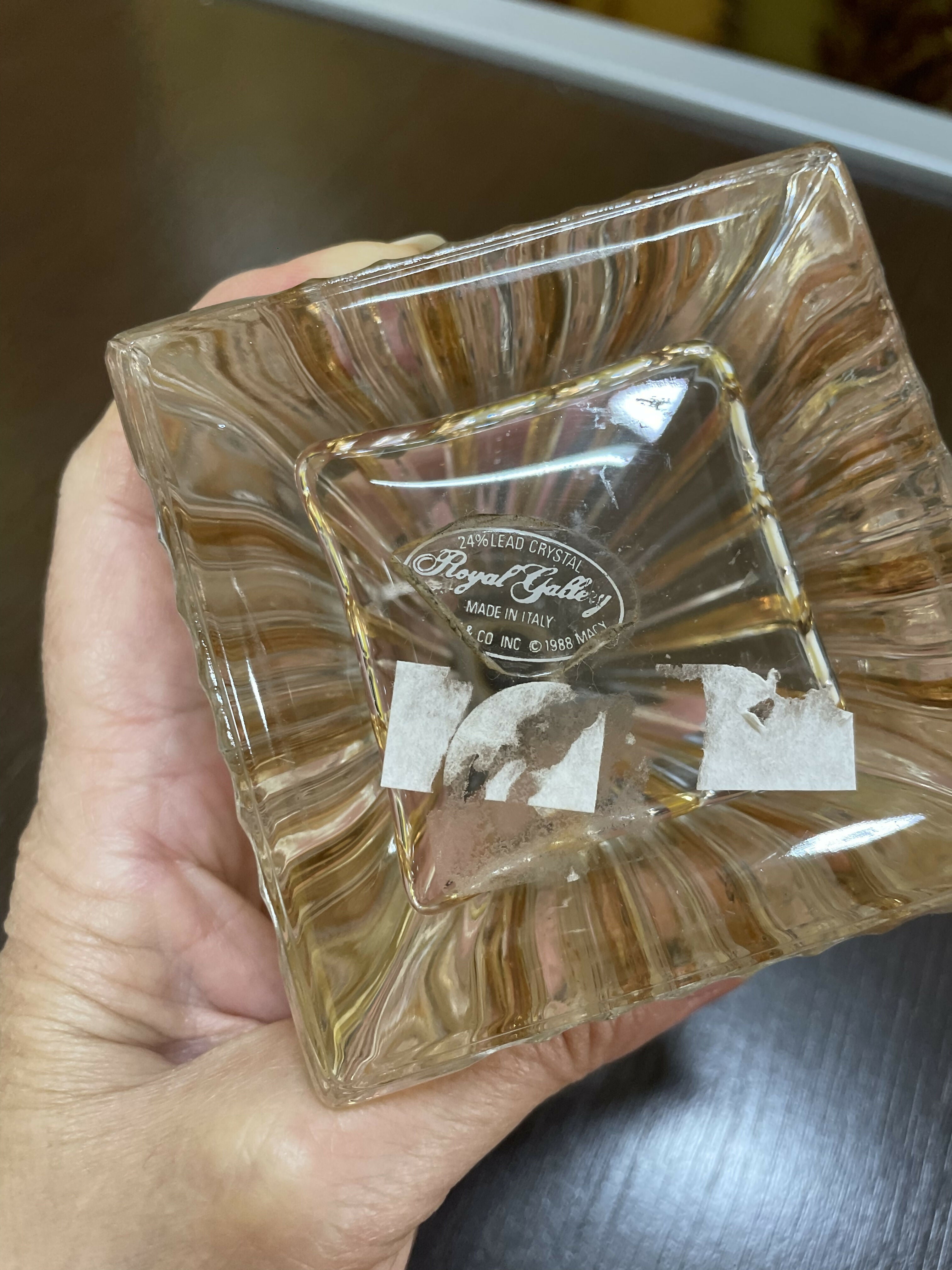Jogo de Perfumeiro cristal friso dourado