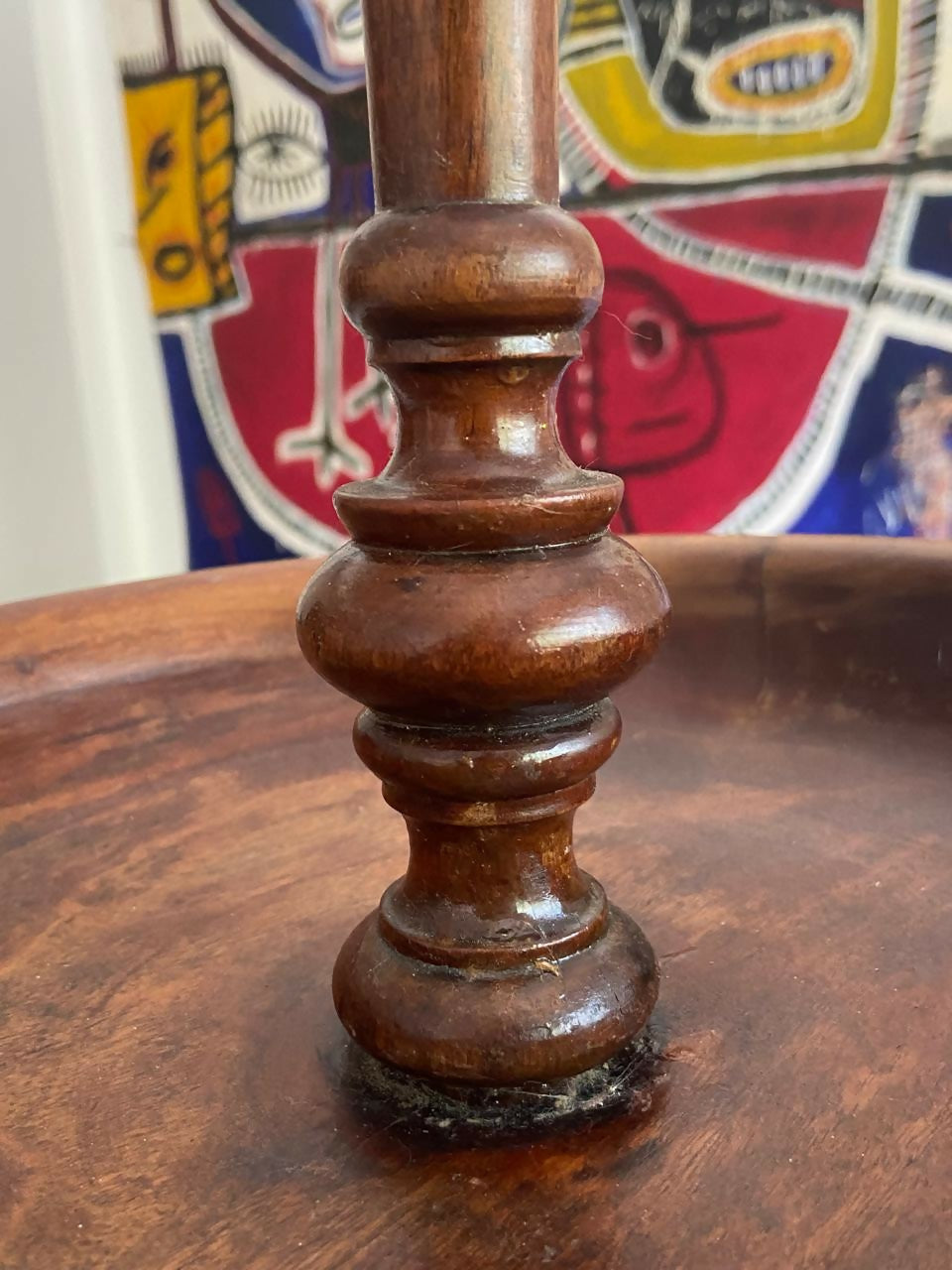 Fruteira com floreira em madeira torneada (DMPS_050)