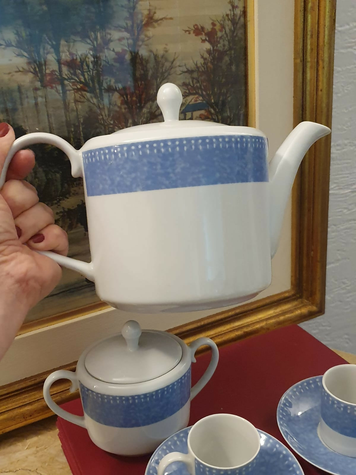 Conjunto para café téte a téte em porcelana Viva - Vista Alegre. Impecável!