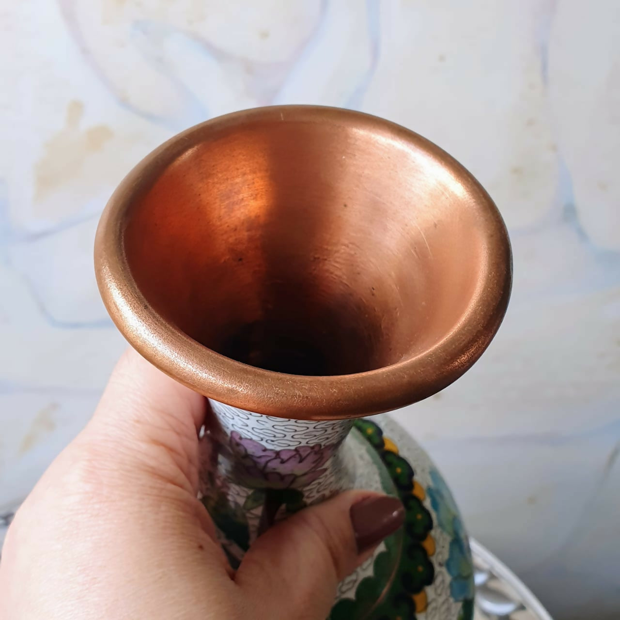 Vaso floral em cloisonné 24cm, em incrível estado de conservação!