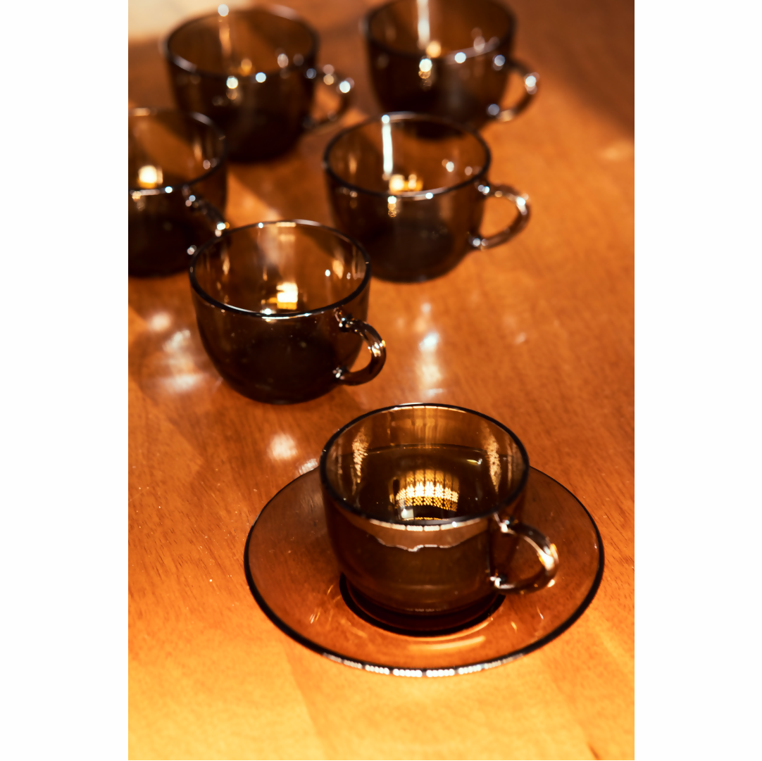 Conjunto 06 Xícaras Fumê - Vereco France - Caixa Original - Anos 60/70