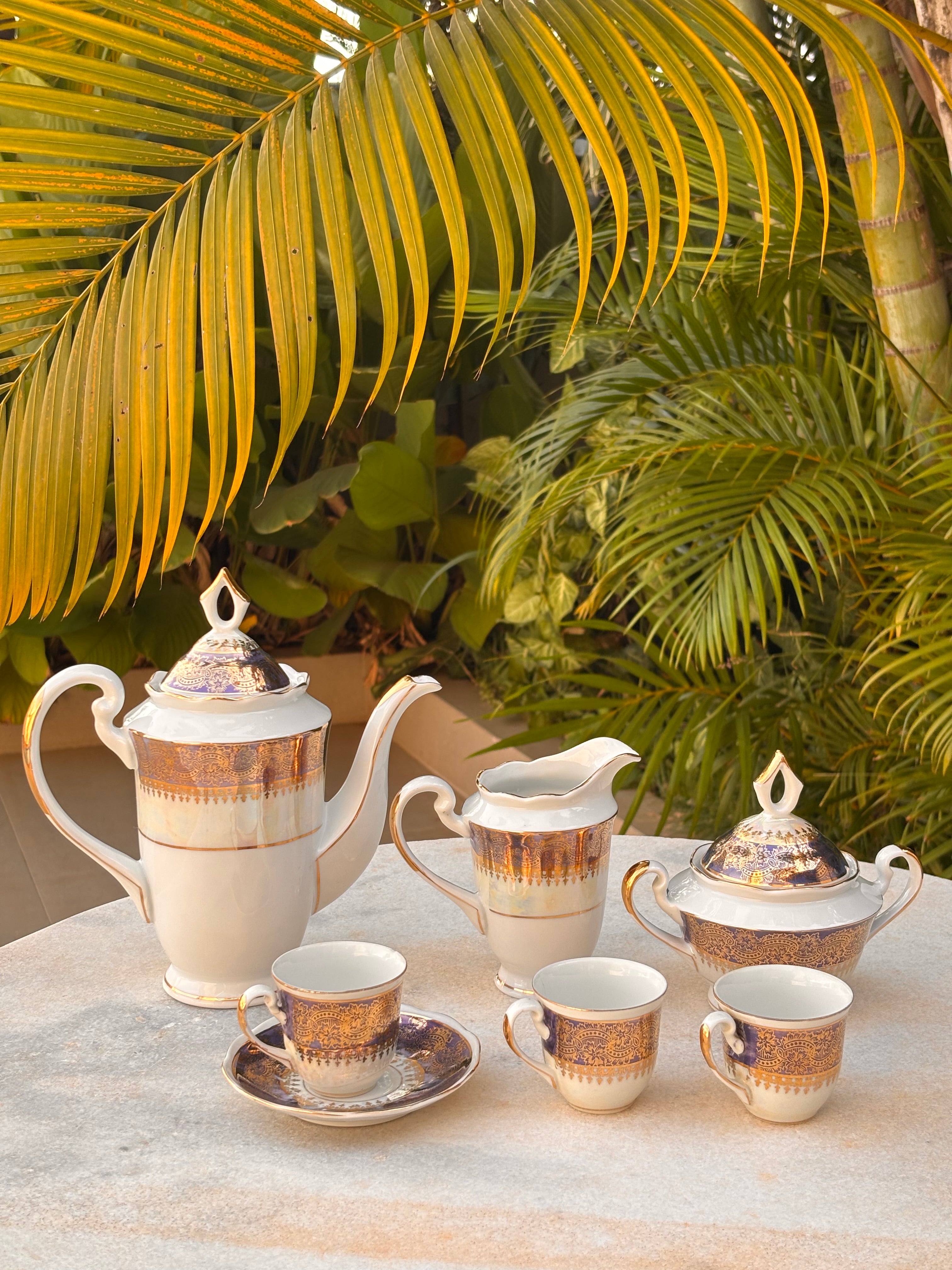 Jogo De Café Antigo Porcelana Steatita Década 60
