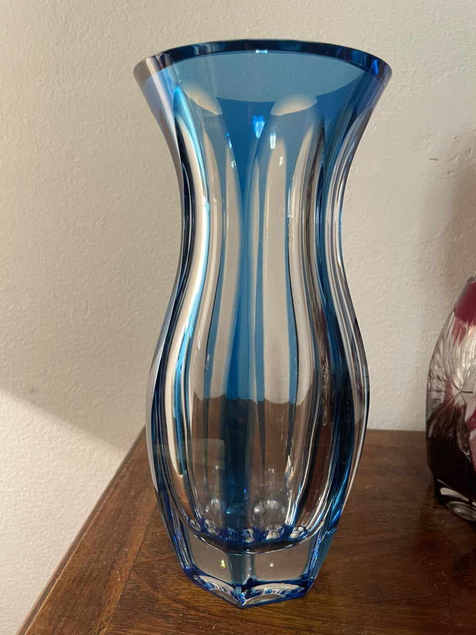 Vaso em cristal double Strauss em azul 