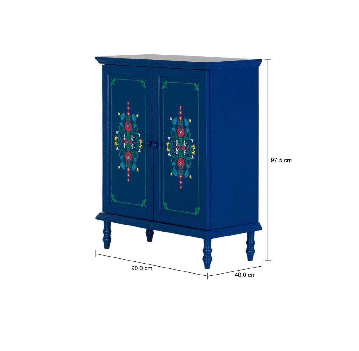 Cômoda de madeira azul charmosíssima Tok Stok