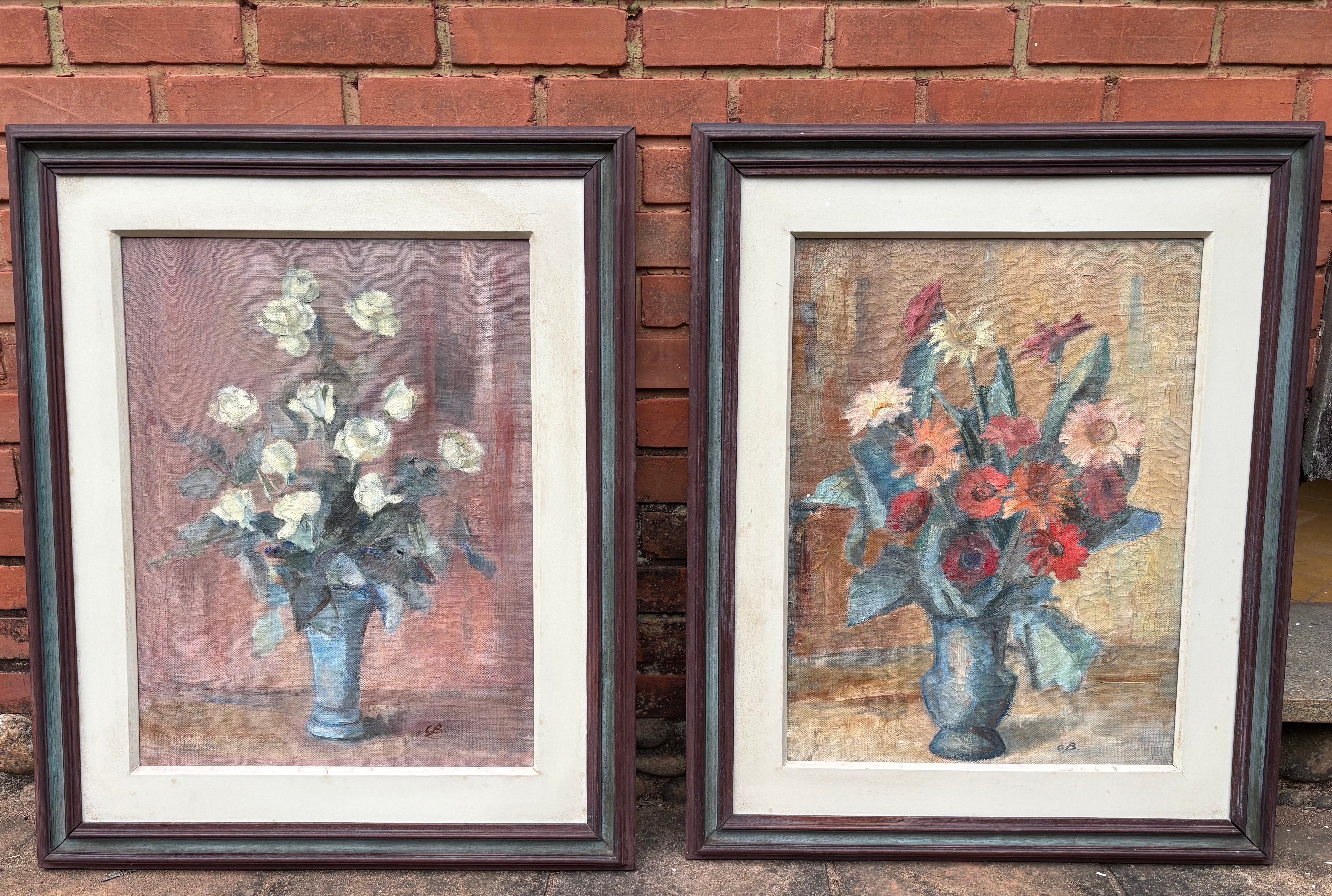 Par de Quadros de flores