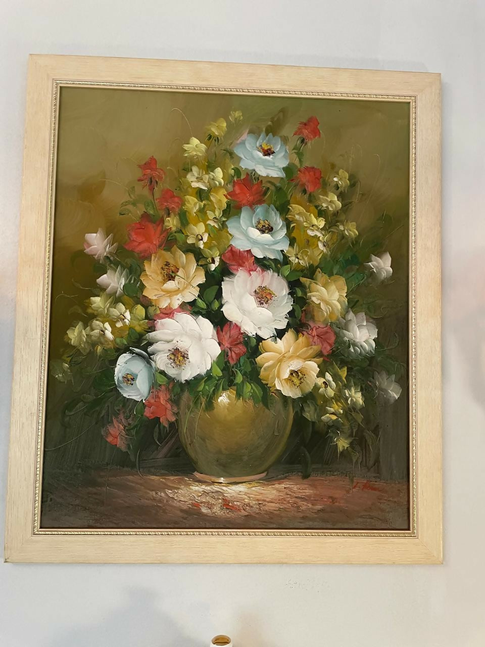 Quadro “Flores em Vaso Dourado”