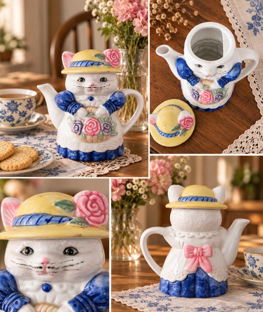 Bule Vintage em Formato de Gata - Peça Colecionável