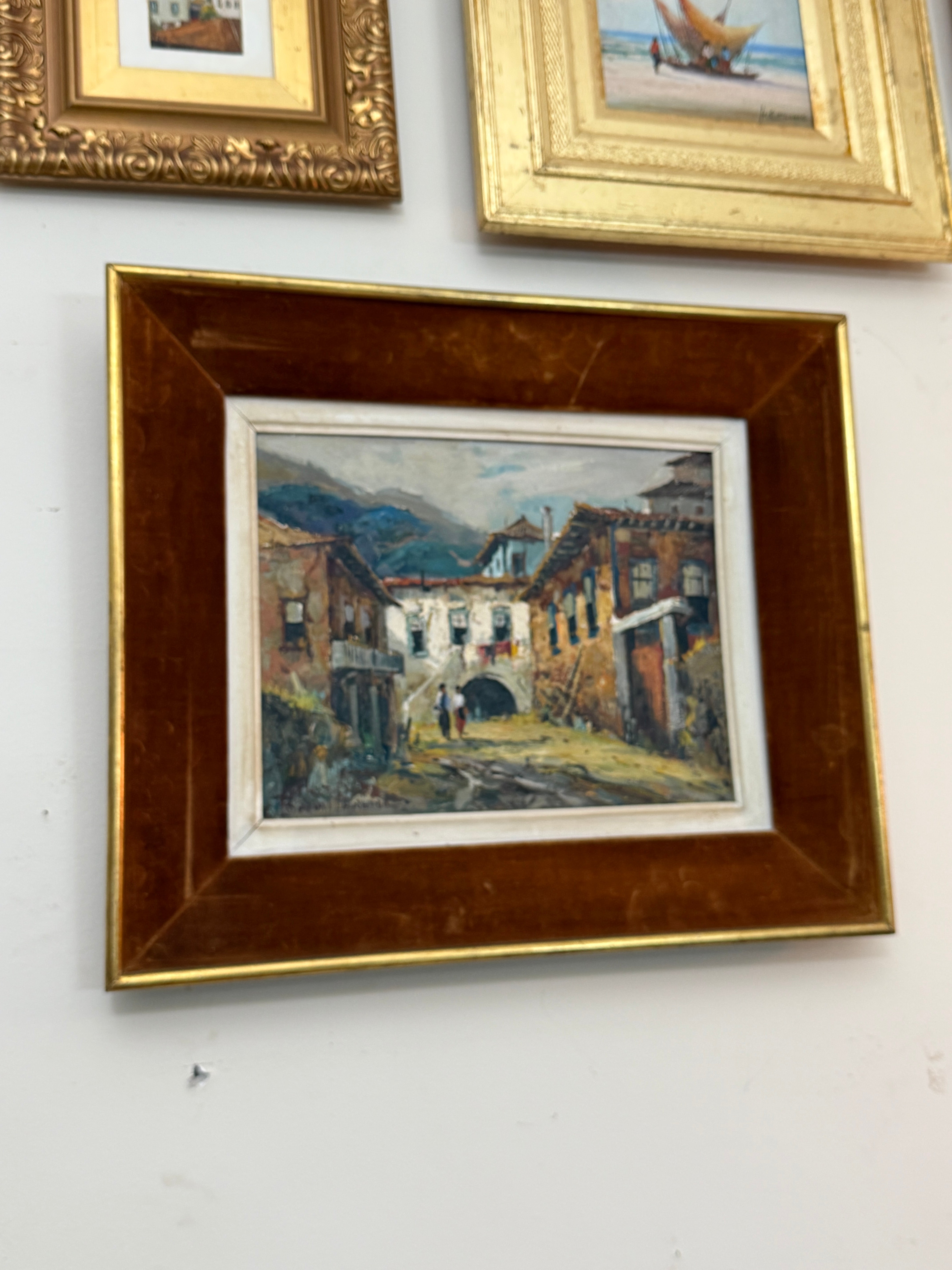 Belíssimo Quadro do renomado pintor Durval Pereira retratando vila de casas