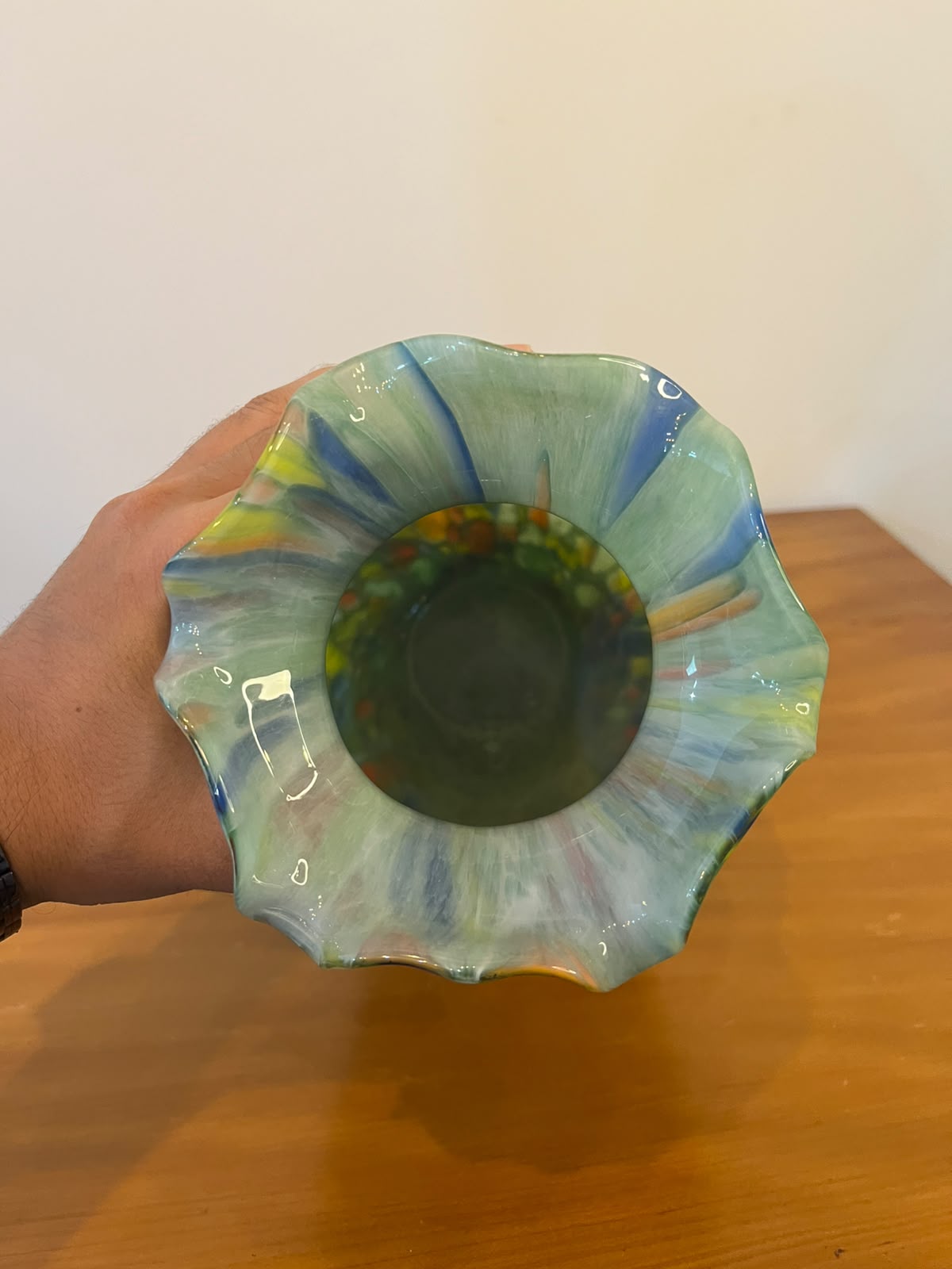 Vaso Decorativo em Vidro Artístico Multicolorido – 31 cm