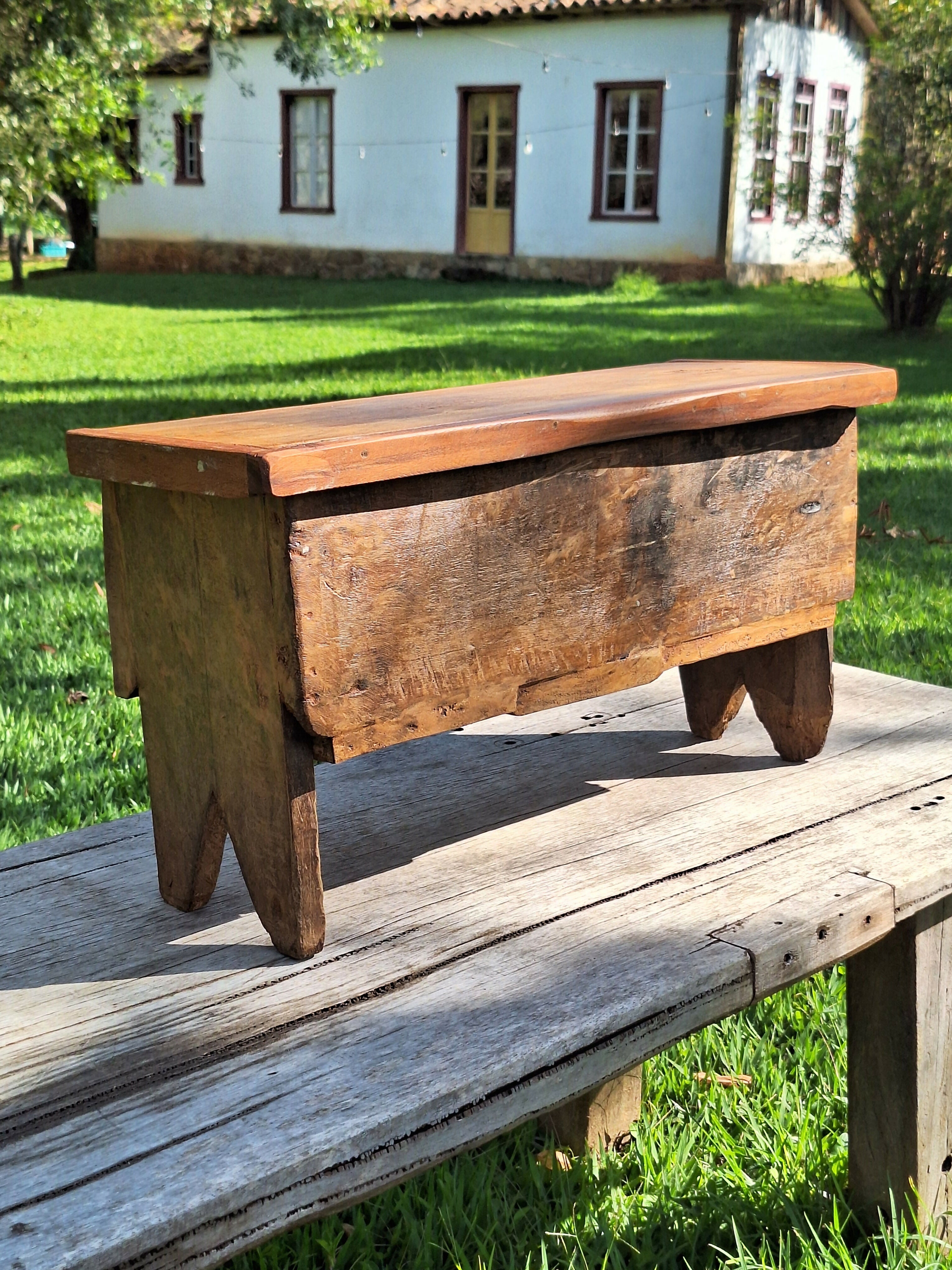 Baú Rústico Madeira Maciça Garimpo Mineiro