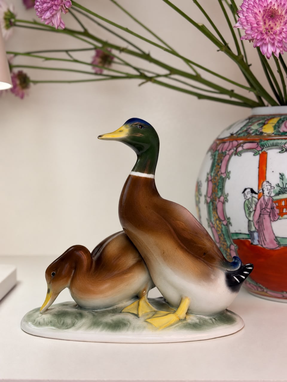 Colecionável | Casal de Patos em Porcelana Alemã Gerold &amp; Co. Tettau | Vintage